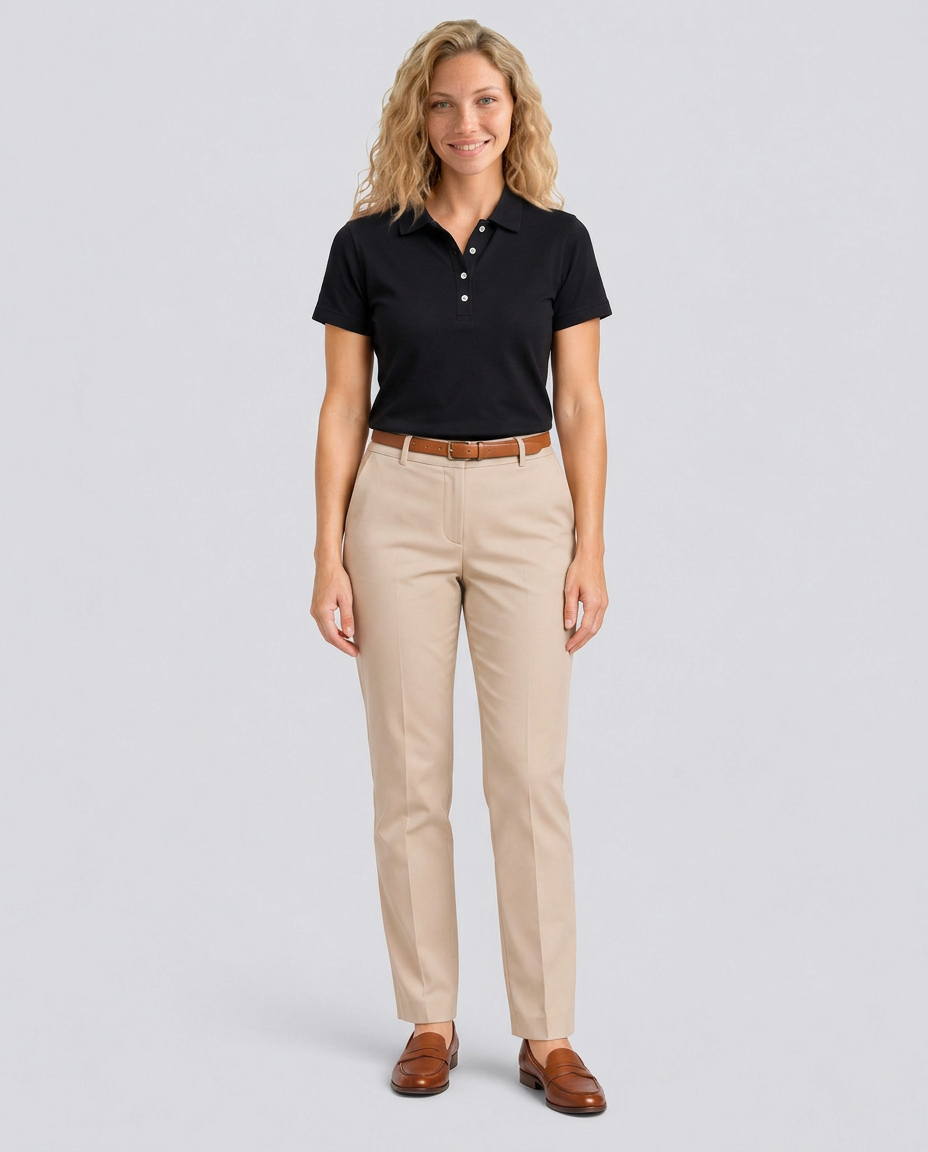 Andrea | Cotton Knit Polo Shirt with Button Placket