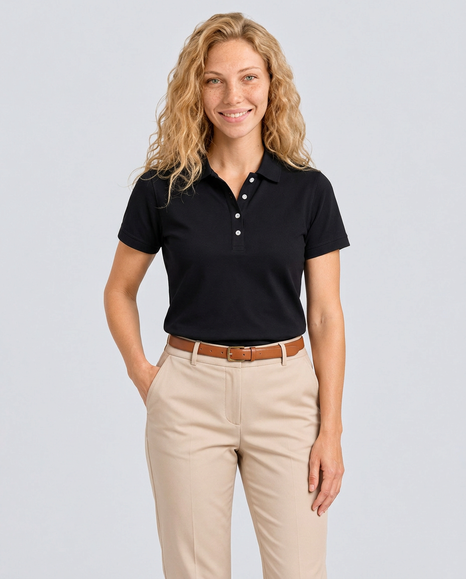 Andrea | Cotton Knit Polo Shirt with Button Placket