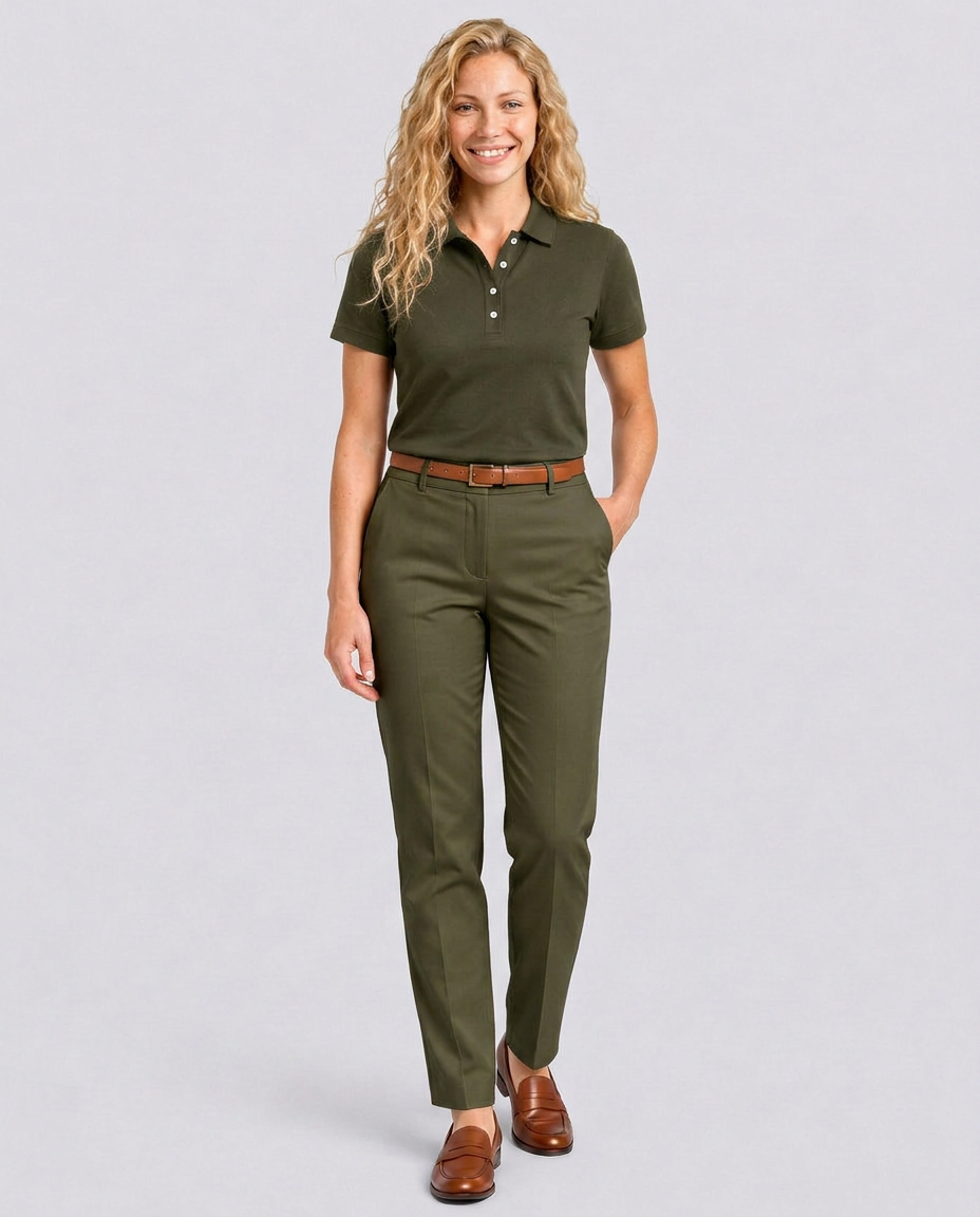 Andrea | Cotton Knit Polo Shirt with Button Placket