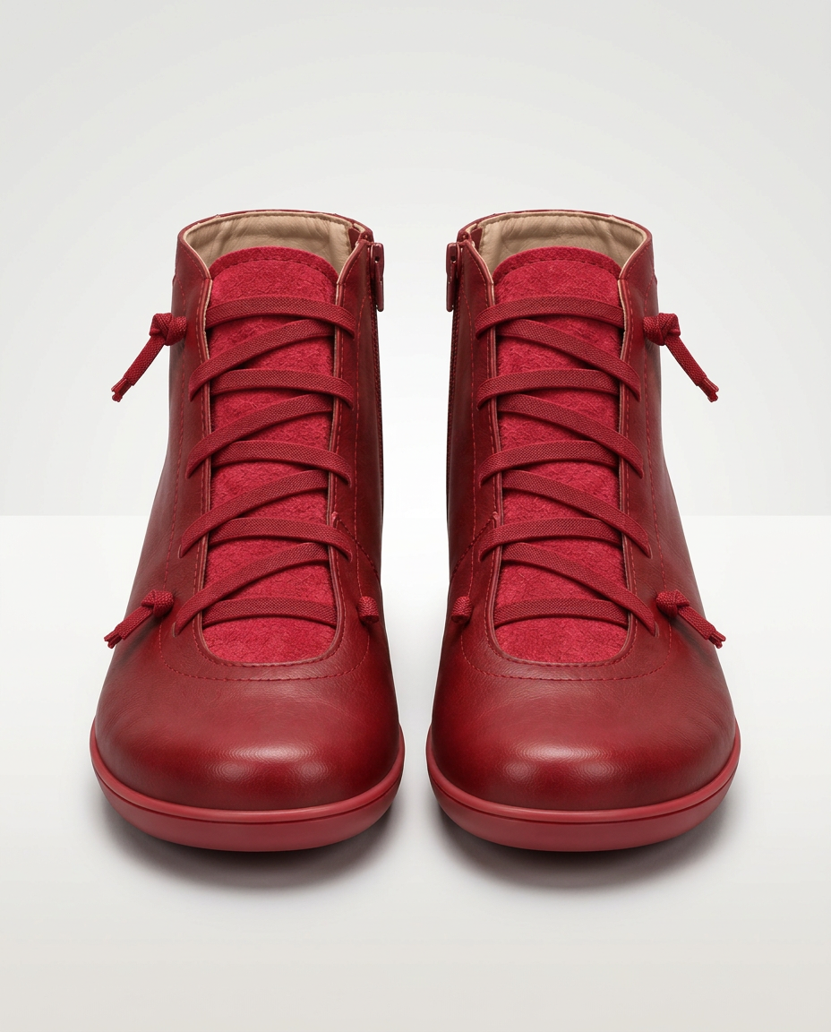 Bonita | Leather Lace-Up Ankle Boots with Side Zip
