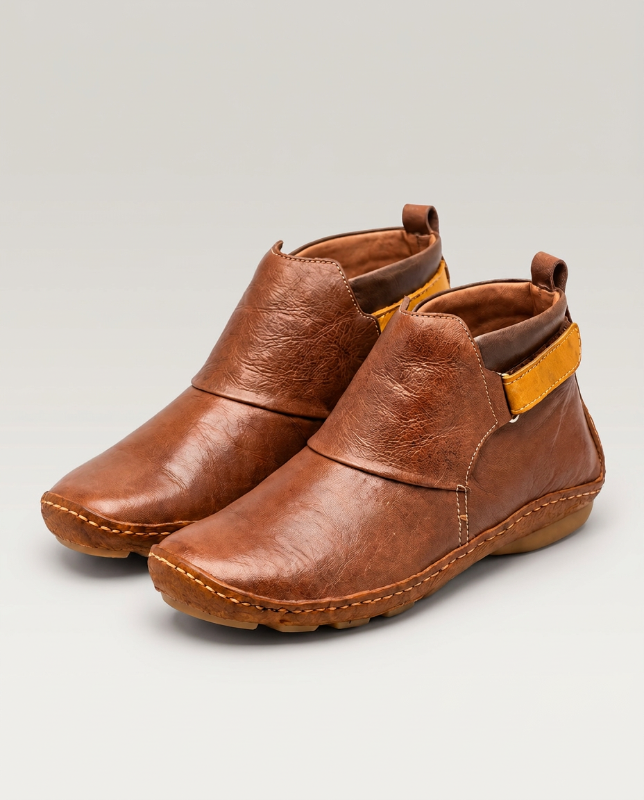 Flora | Vintage Ankle Boots with Side Zip