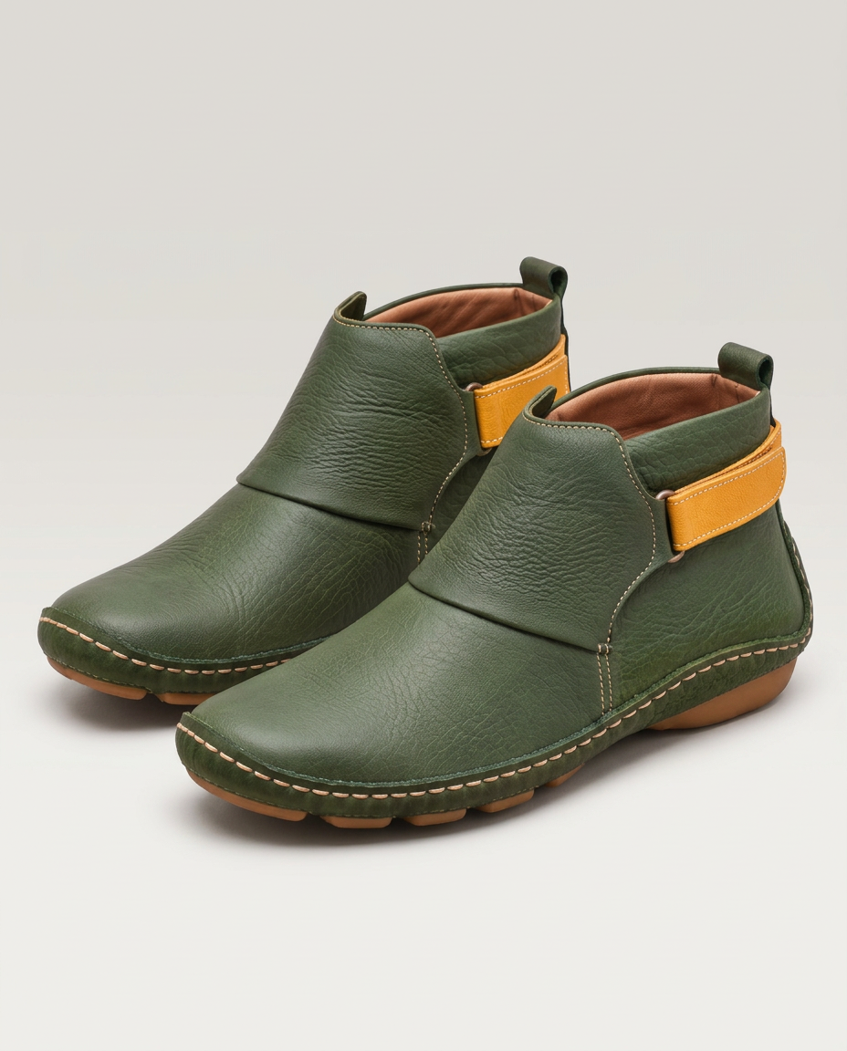 Flora | Vintage Ankle Boots with Side Zip