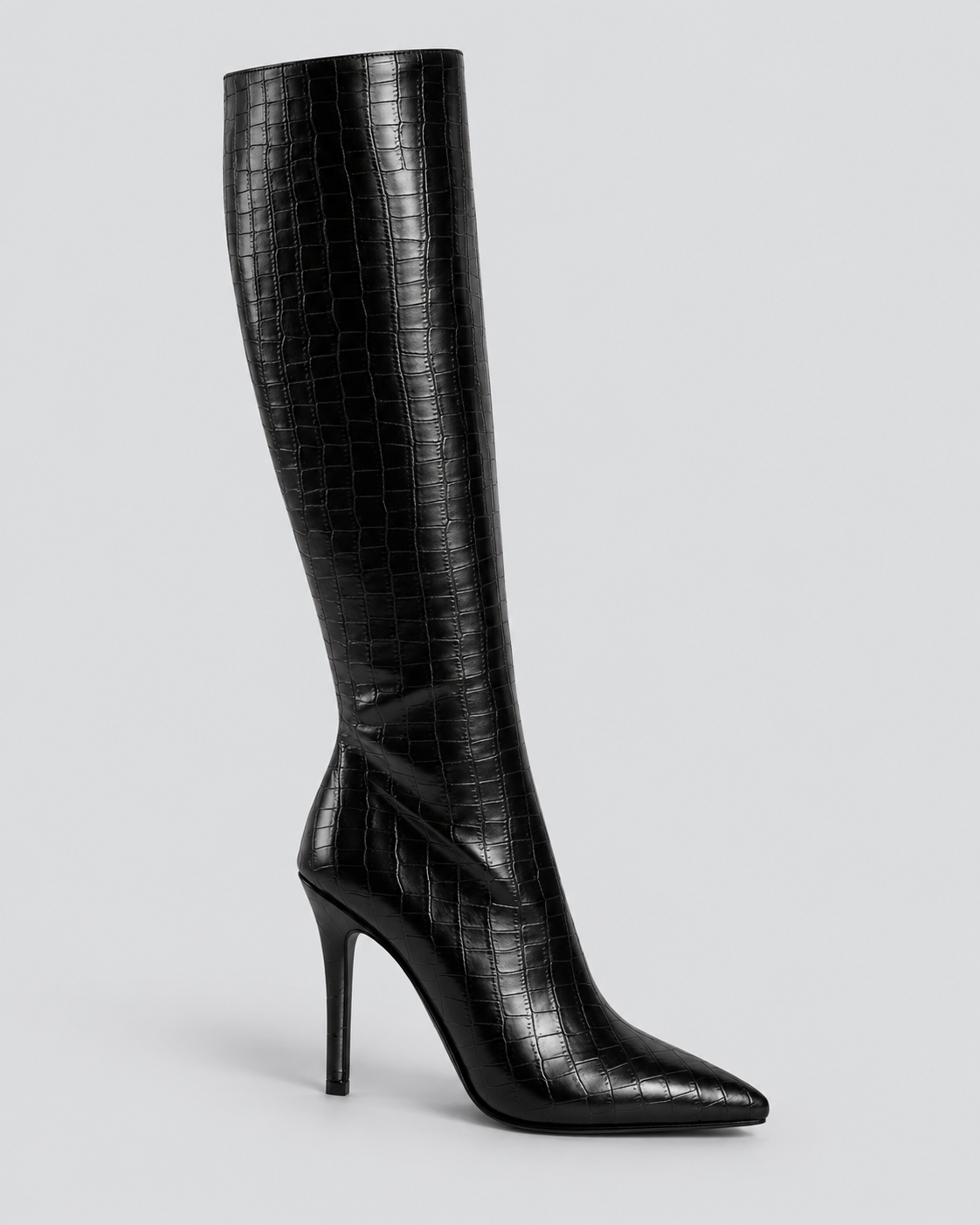 Randi | Croc-Embossed Stiletto Knee-High Boots