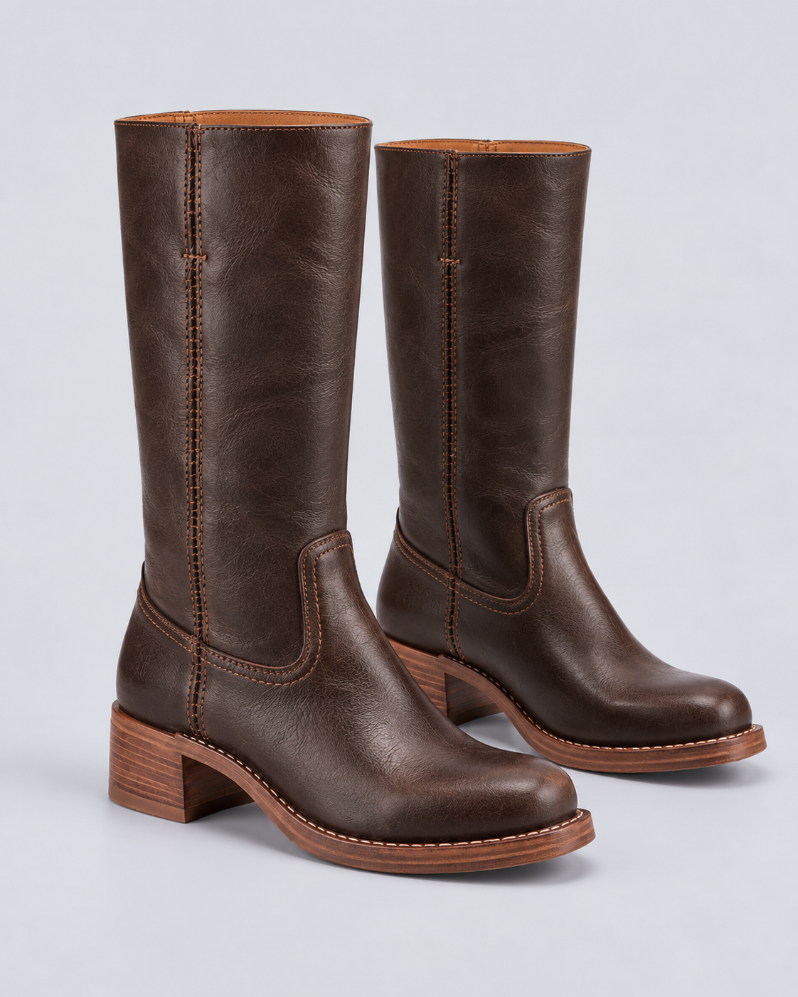 Dora | Mid-Calf Western Boots with Block Heel