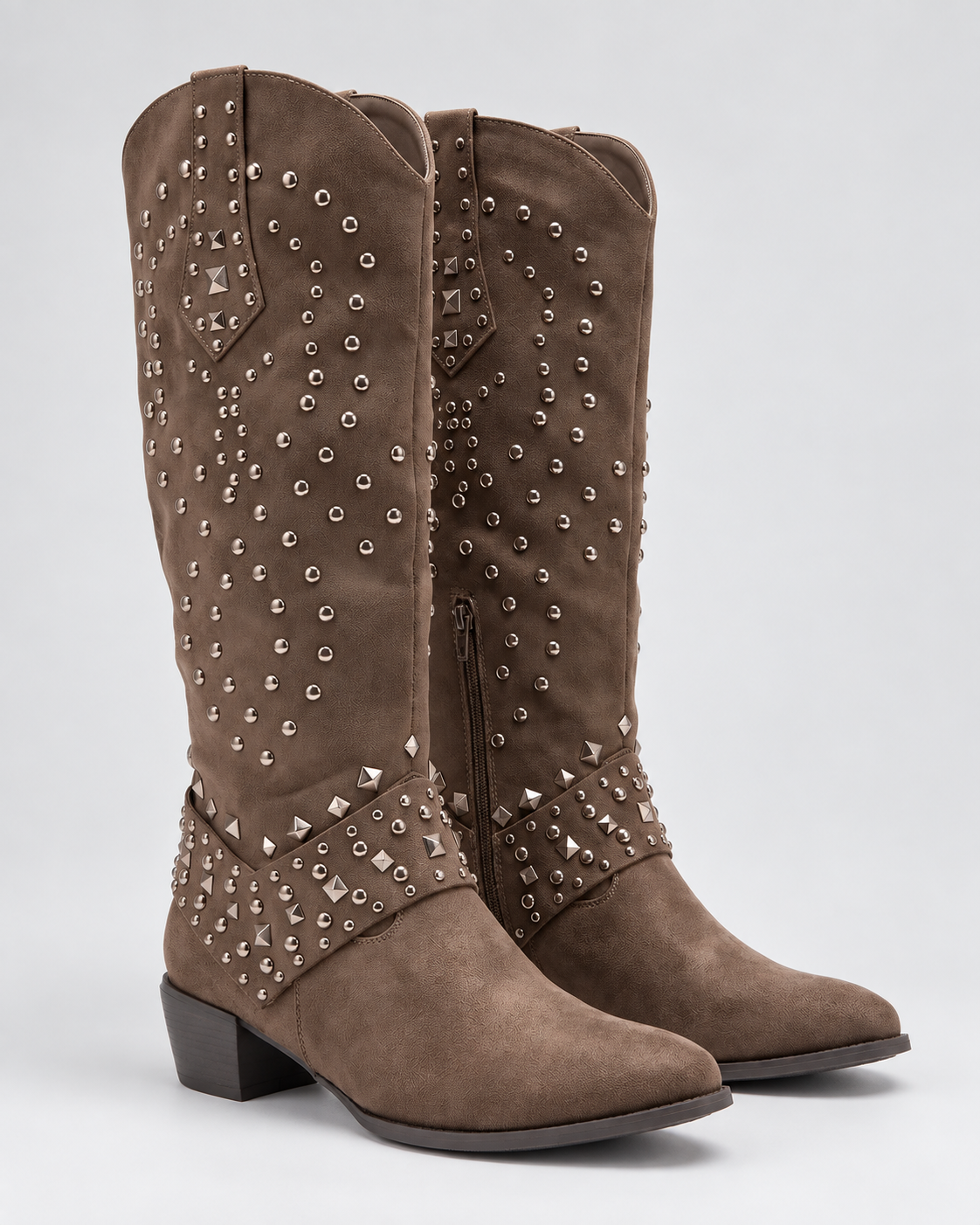 Connie | Knee-High Cowboy Boots with Rivet Detail