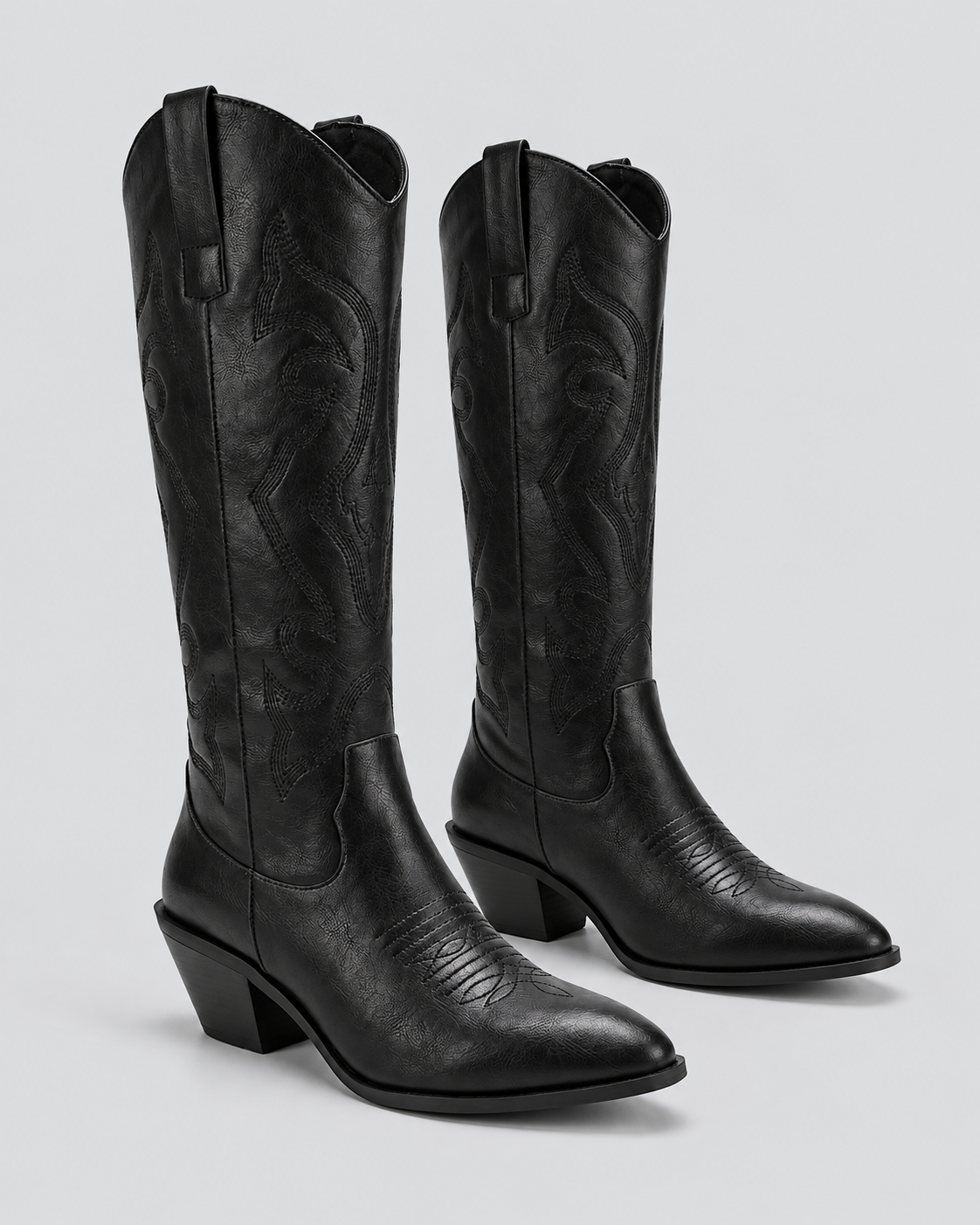 Kelly | Knee-High Western Boots with Embroidery