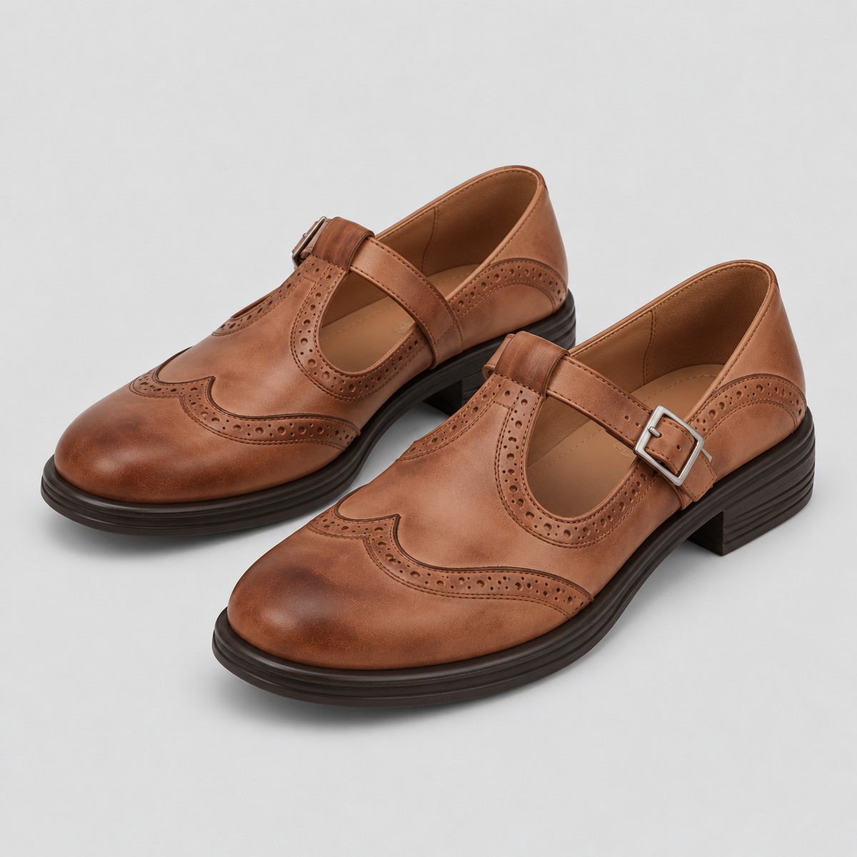 Allie | Mary Jane Shoes with Brogue Detail