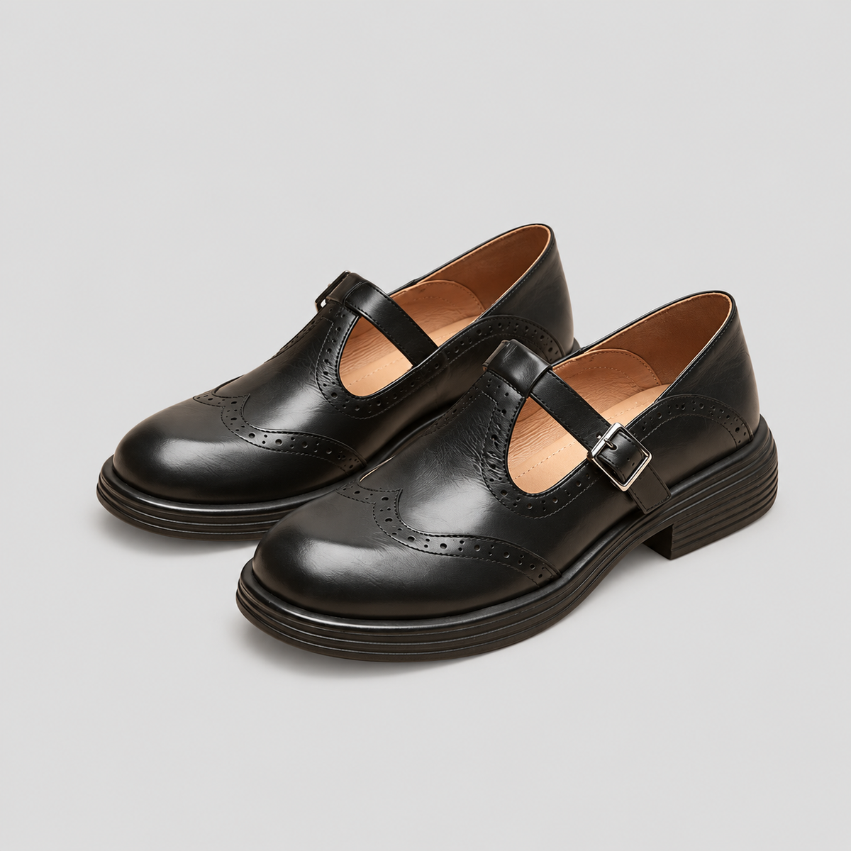 Allie | Mary Jane Shoes with Brogue Detail