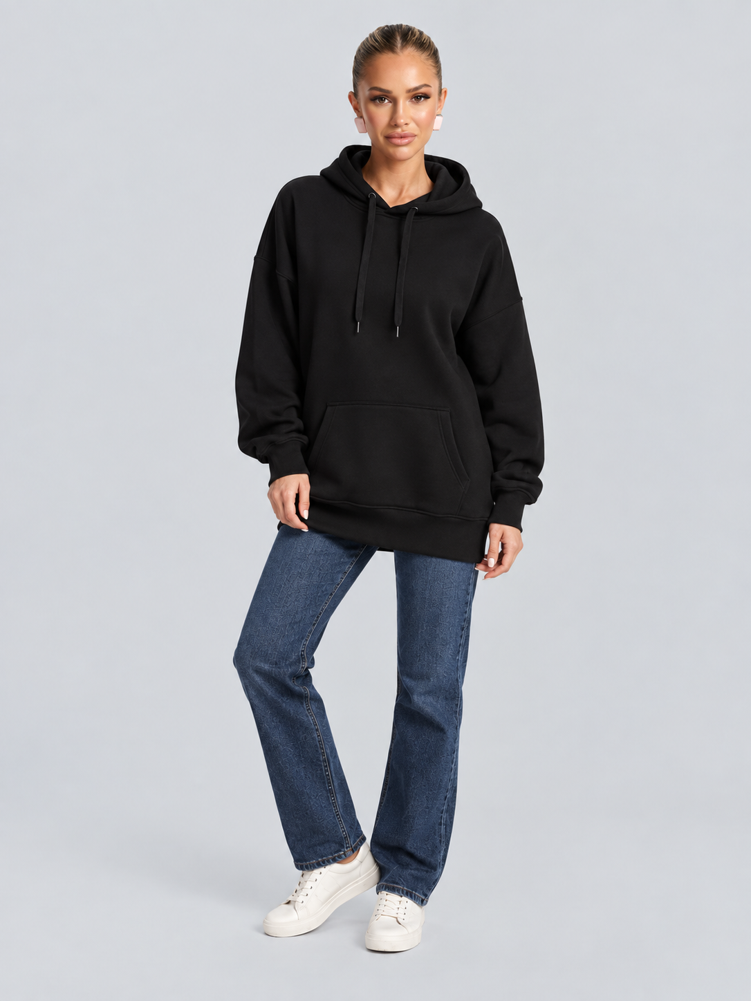 Harlow | Fleece-Lined Hooded Midi Dress