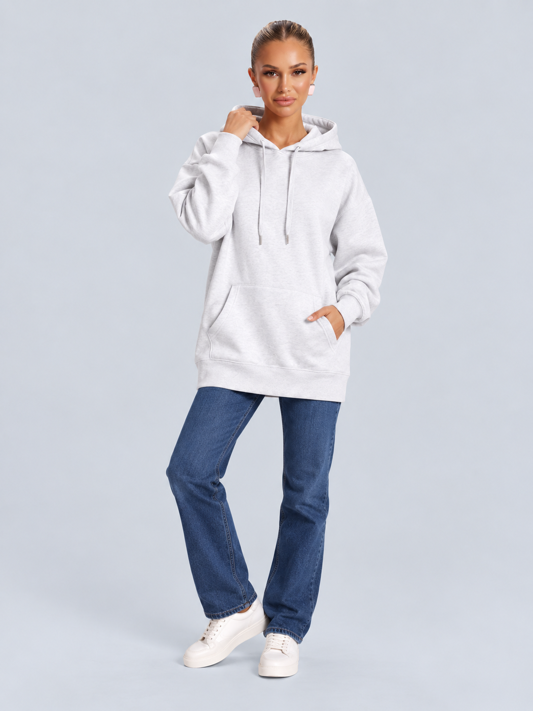 Harlow | Fleece-Lined Hooded Midi Dress