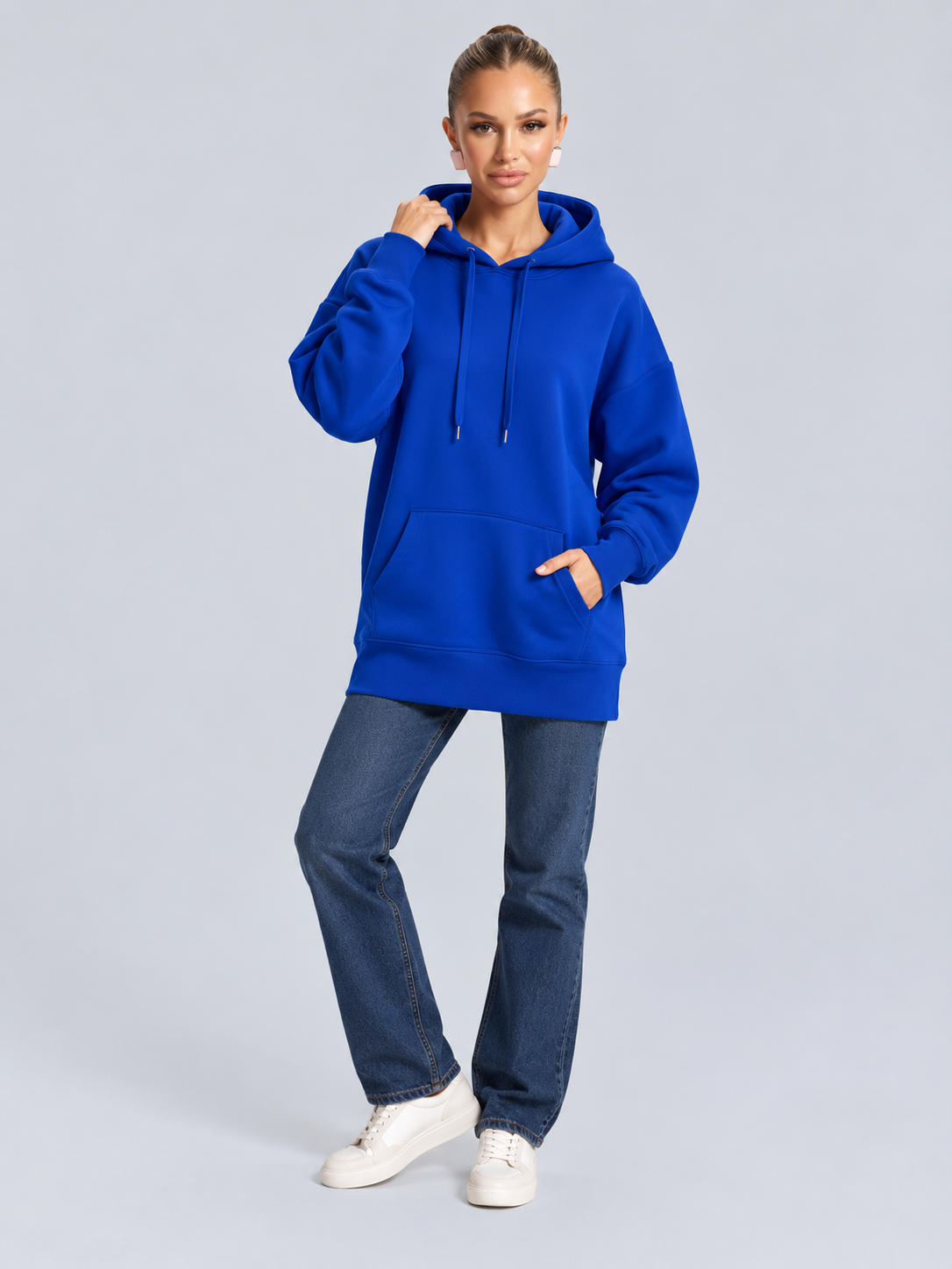 Harlow | Fleece-Lined Hooded Midi Dress