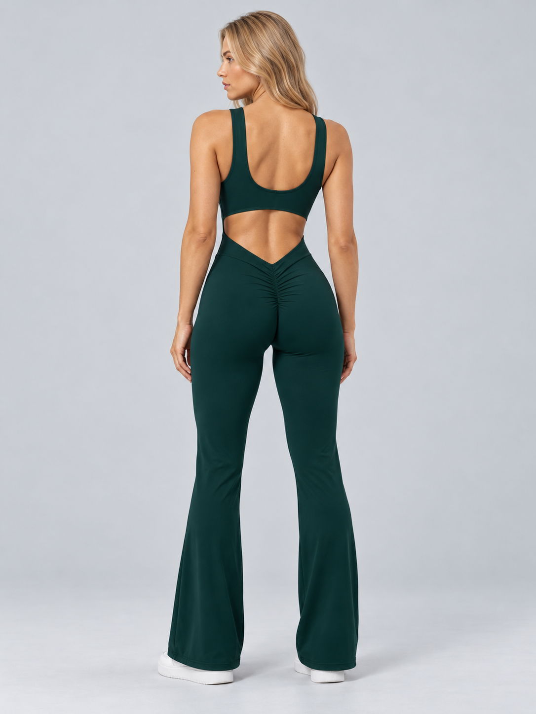 Freya | Open-Back Flared-Leg Sleeveless Jumpsuit