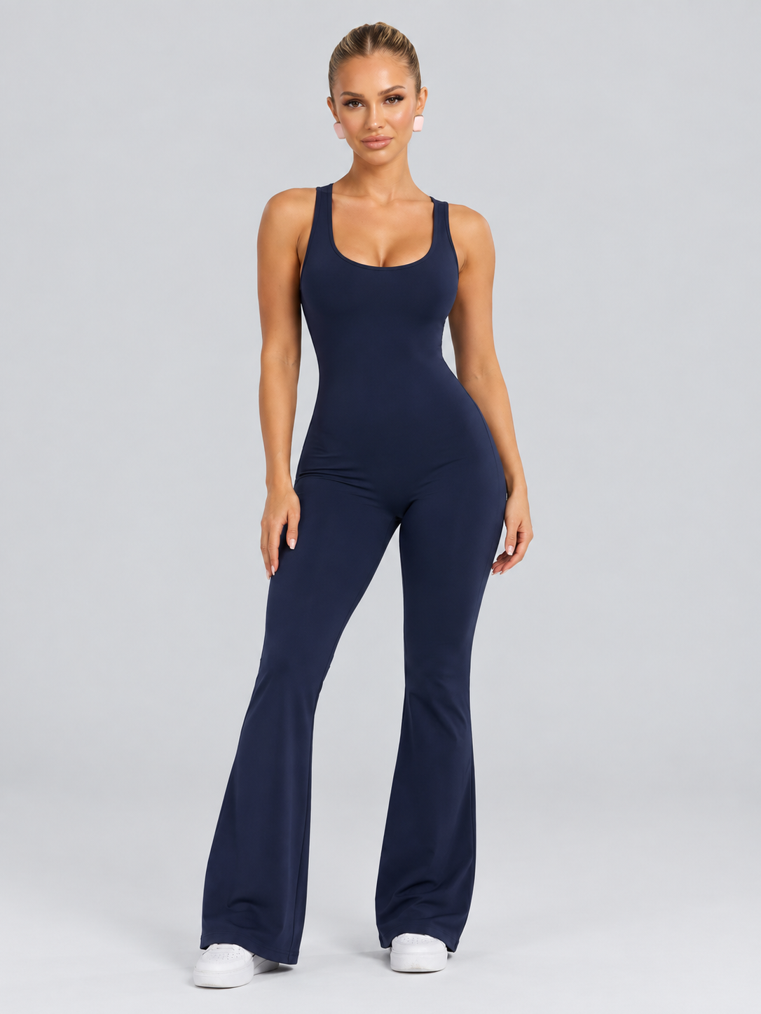 Greta | Open-Back Slim-Fit Straight-Leg Jumpsuit