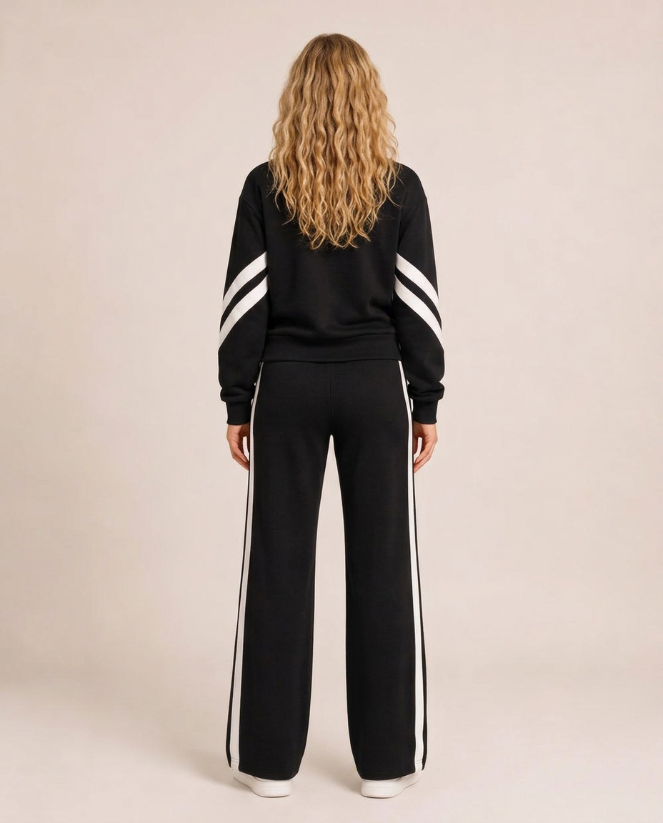Pavella | Contrast Stripe Zip Tracksuit Set