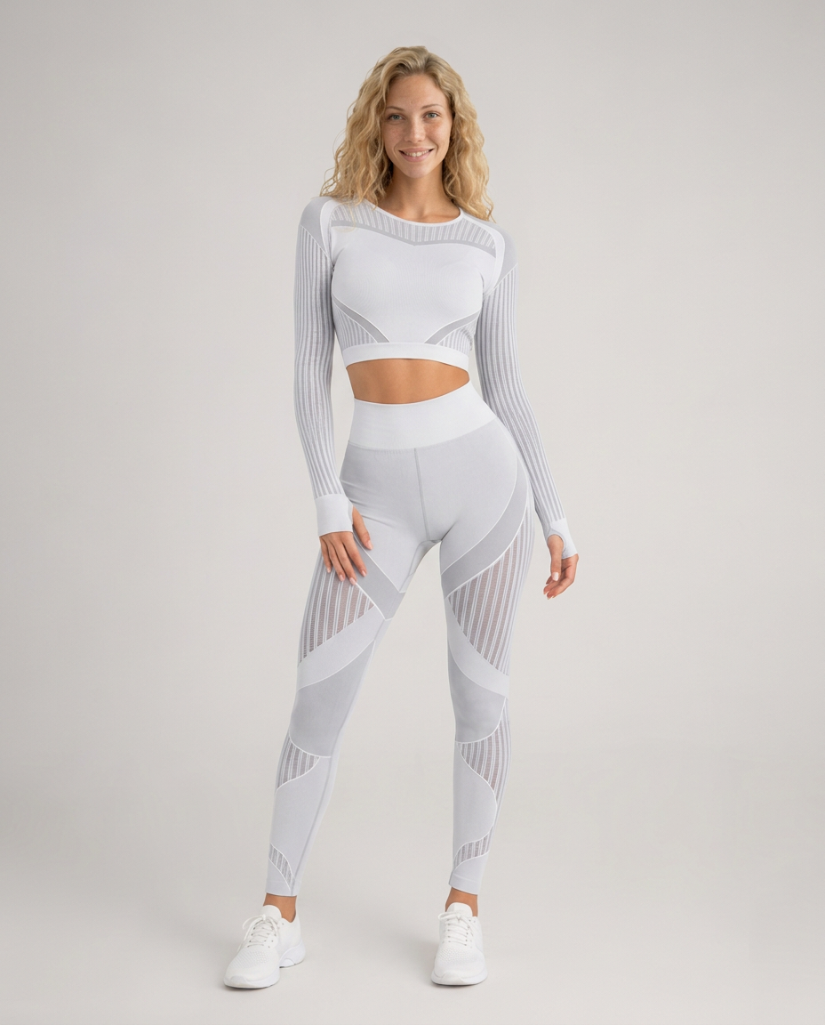 Willa | Long Sleeve High-Waist Ribbed Yoga Co-ord Set