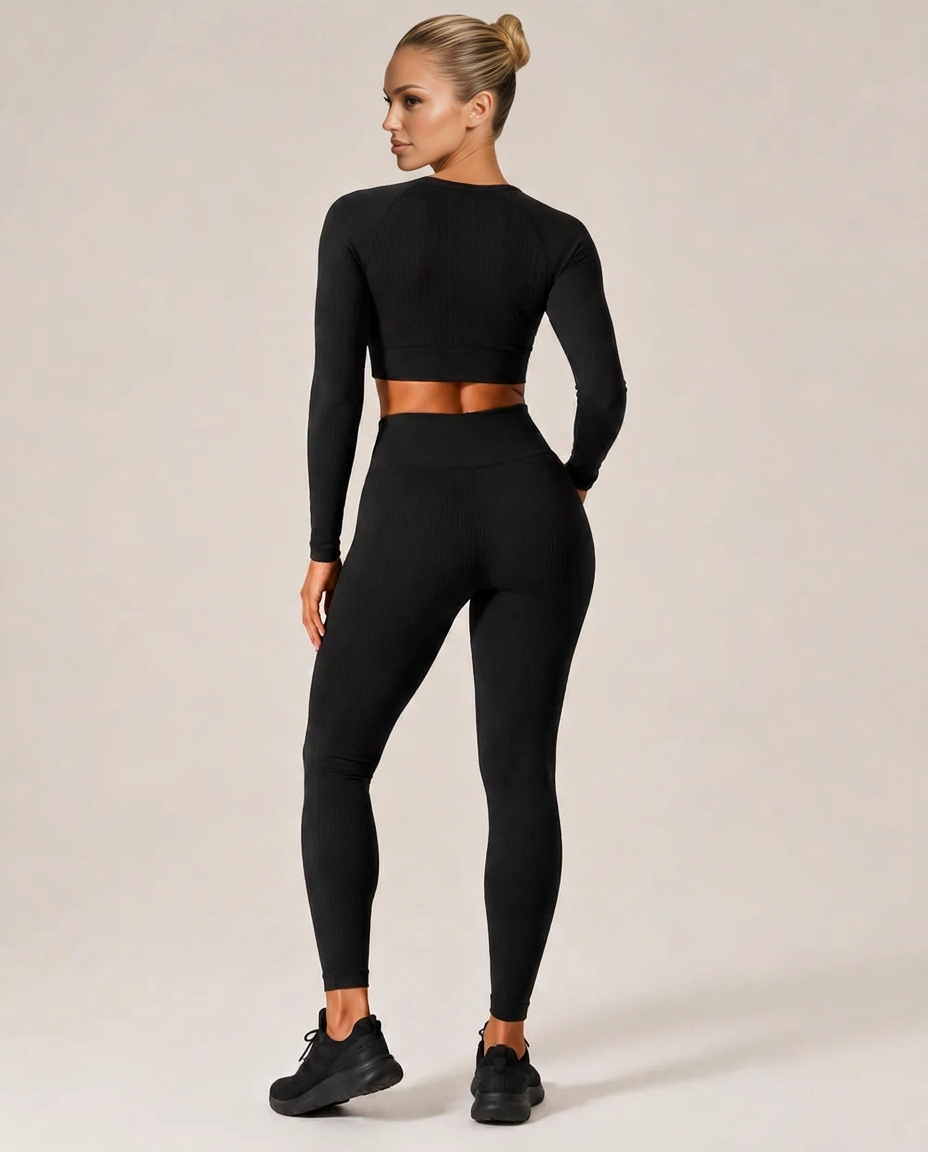 Scarlett | Long Sleeve Seamless Cropped Top & Legging Set
