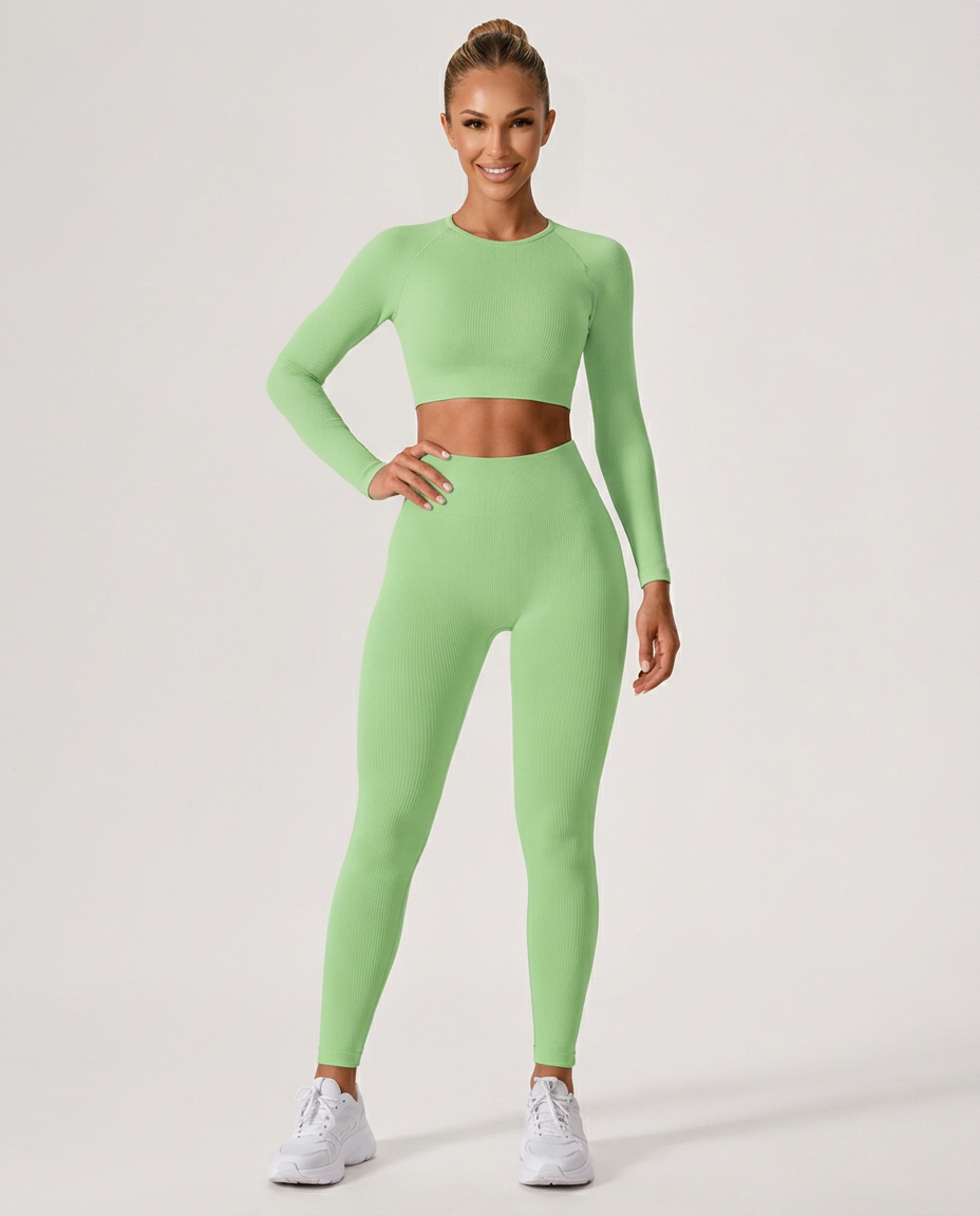 Scarlett | Long Sleeve Seamless Cropped Top & Legging Set