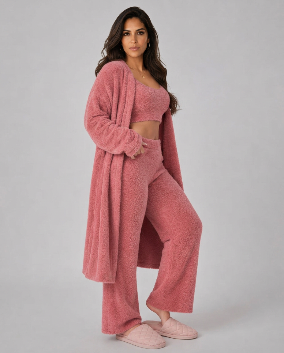 Priya | Three-Piece Plush Fleece Lounge Set