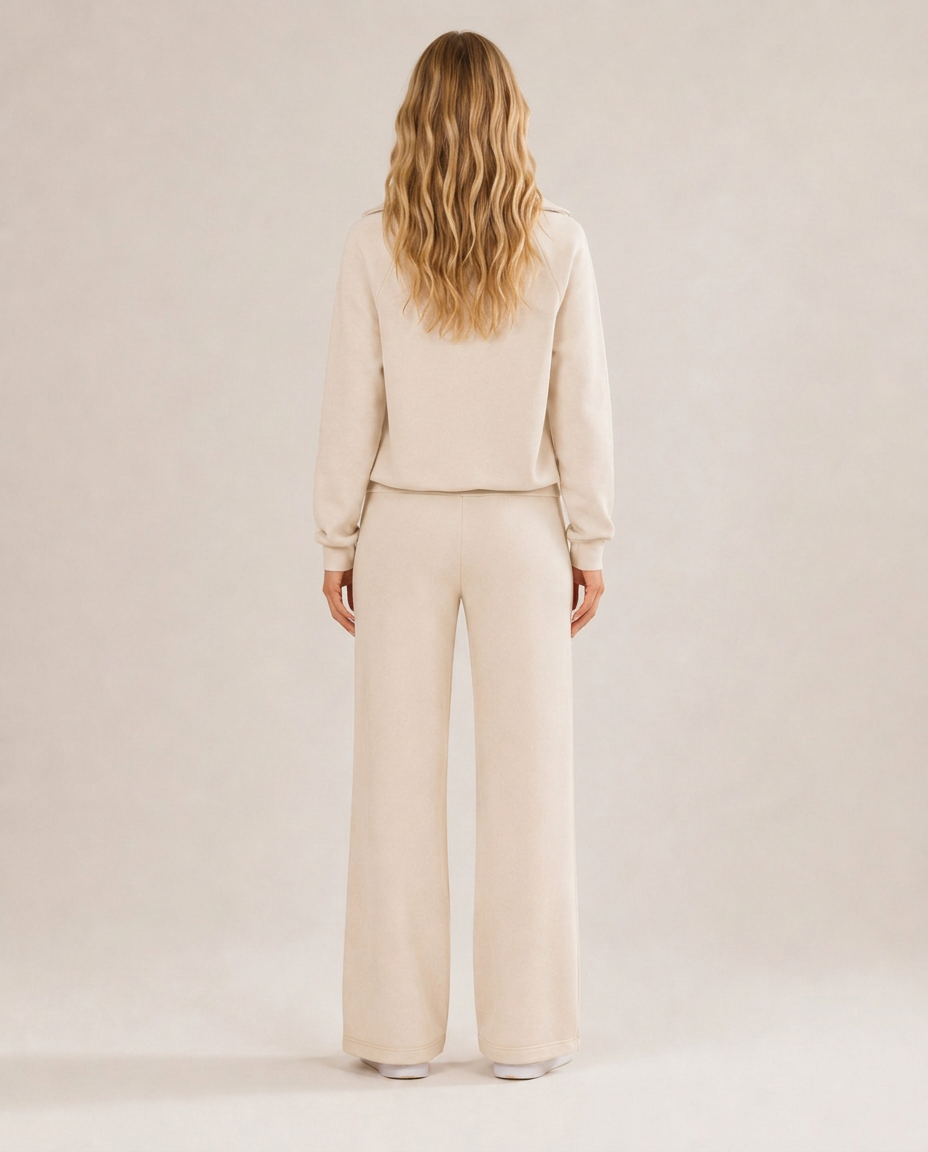 Giselle | Wide-Leg Zip-Collar Lounge Set