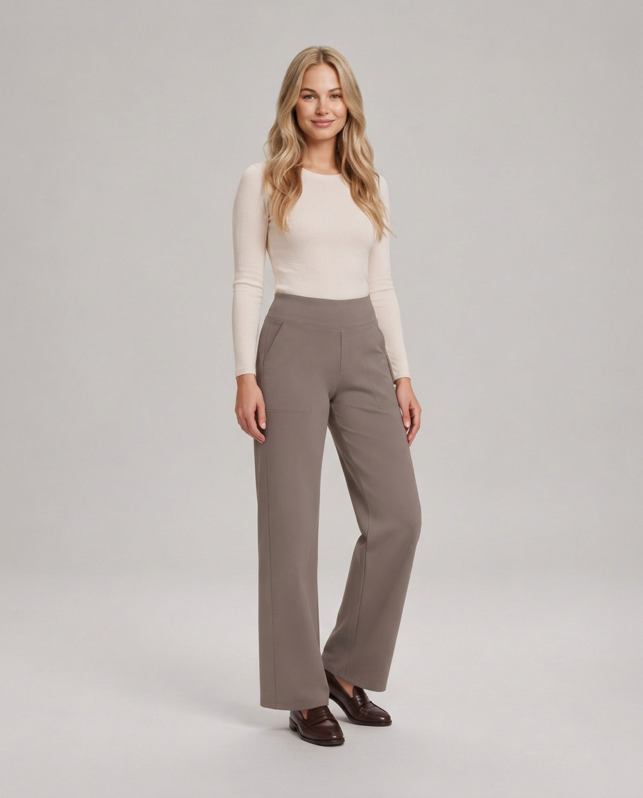 Marisol | Wide-Leg Elastic-Waist Pull-On Trousers