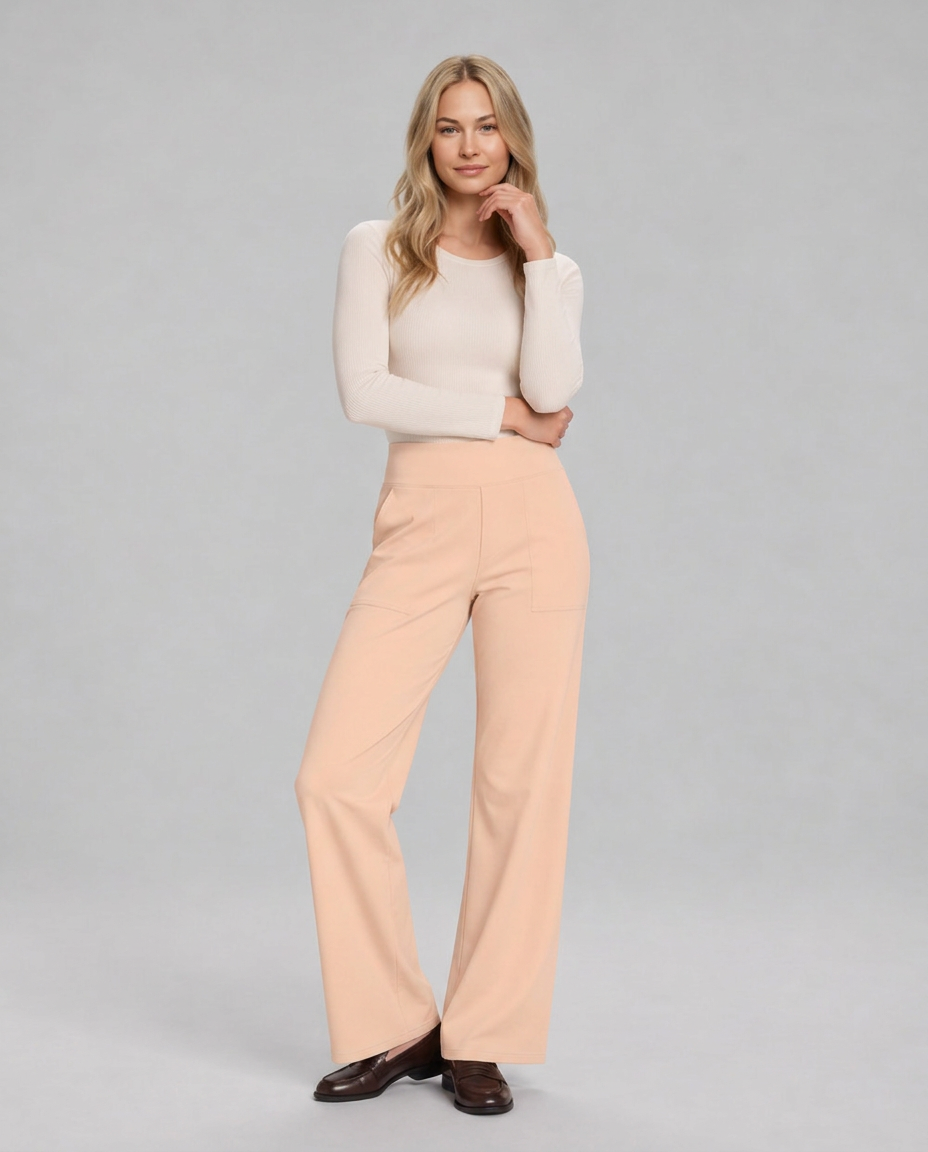 Marisol | Wide-Leg Elastic-Waist Pull-On Trousers