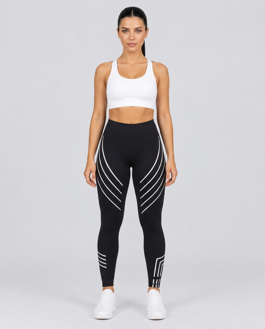Riley | High-Waisted Line-Print Sports Leggings
