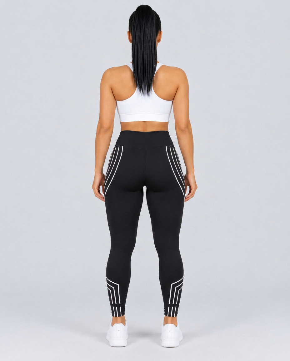 Riley | High-Waisted Line-Print Sports Leggings