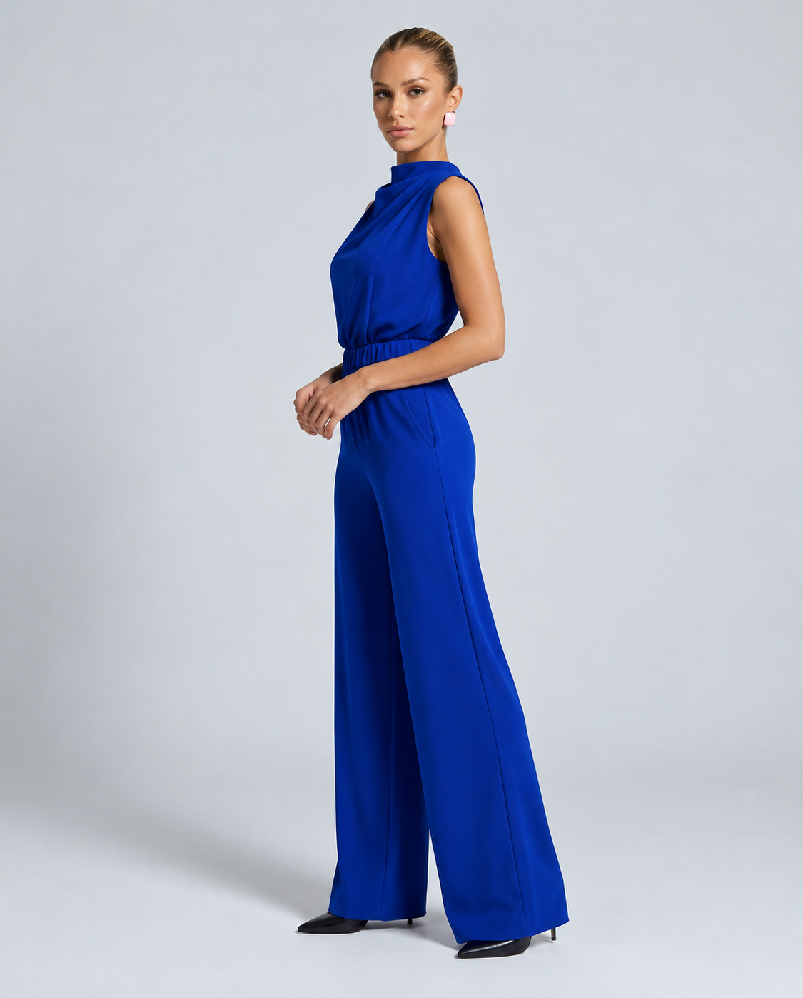 Harlow | Sleeveless High Neck Wide Leg Jumpsuit