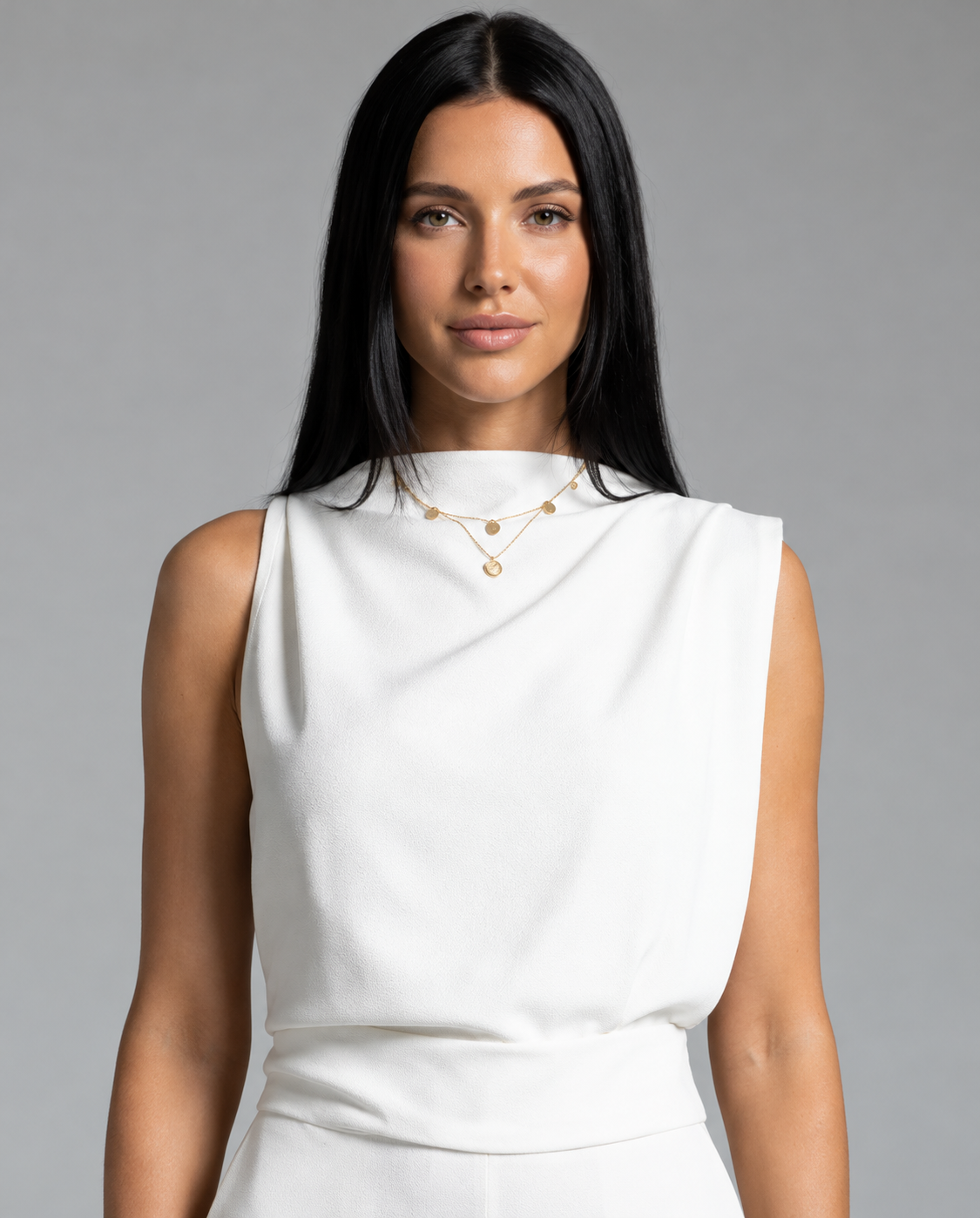Harlow | Sleeveless High Neck Wide Leg Jumpsuit