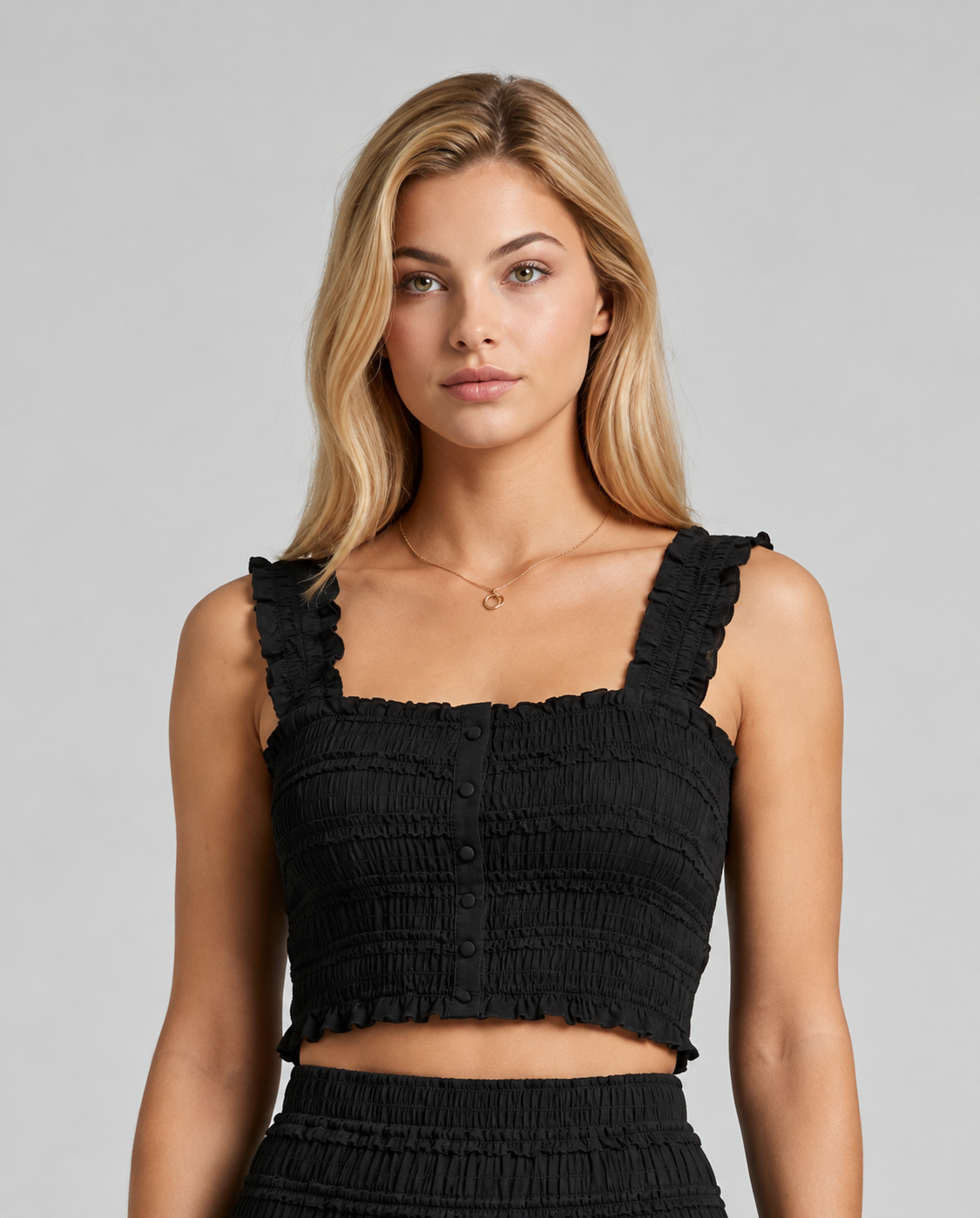 Lyra | Shirred Crop Top & Tiered Maxi Skirt Co-ord Set