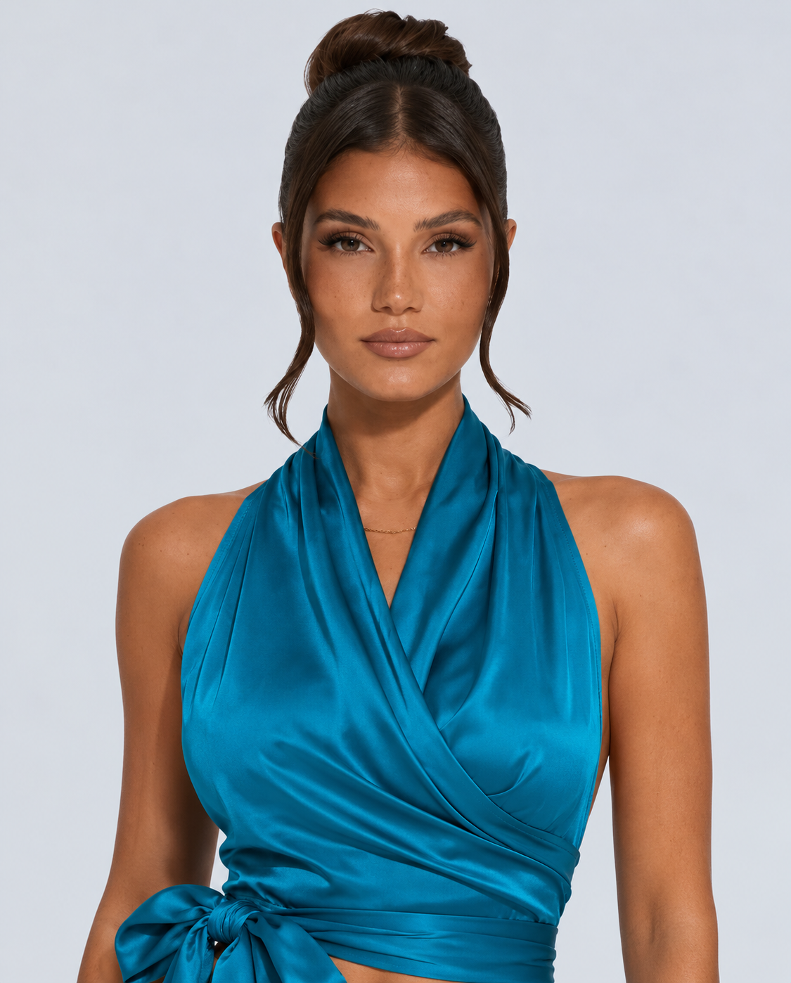 Valentina | Draped Halter Neck Wrap Top