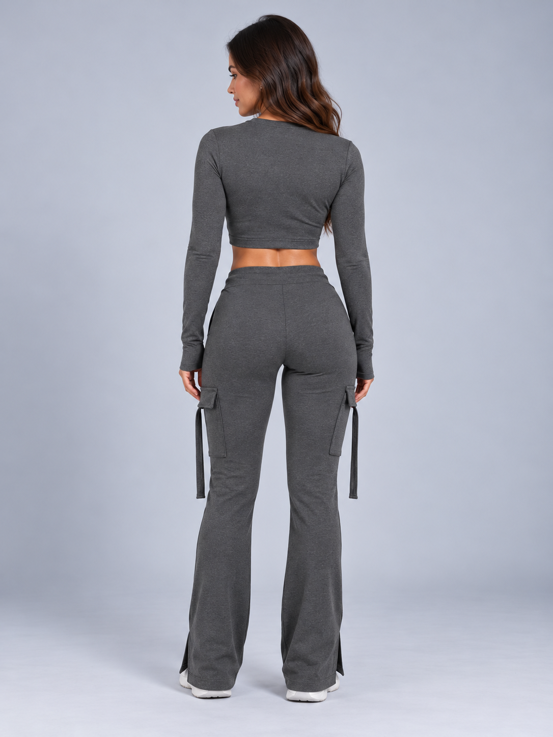 Brooke | High-Waist Flared Cargo Trousers