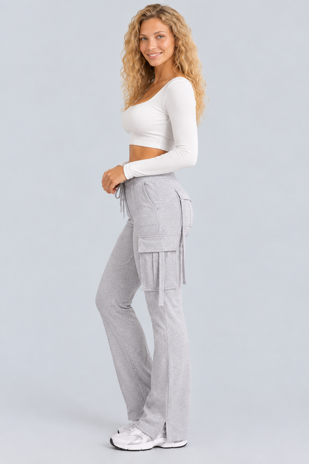 Brooke | High-Waist Flared Cargo Trousers