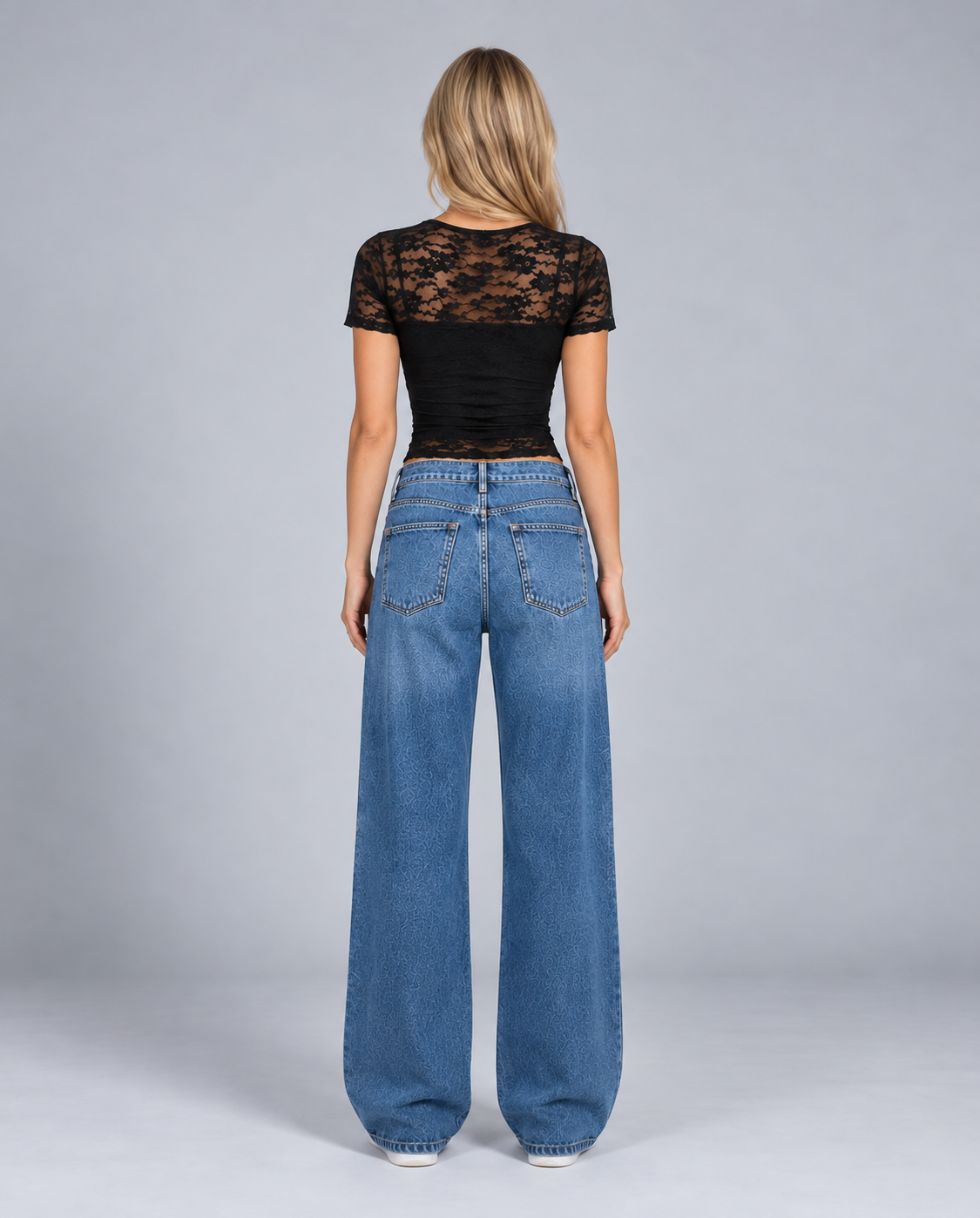 Josie | Floral Lace Sleeve Cropped Top