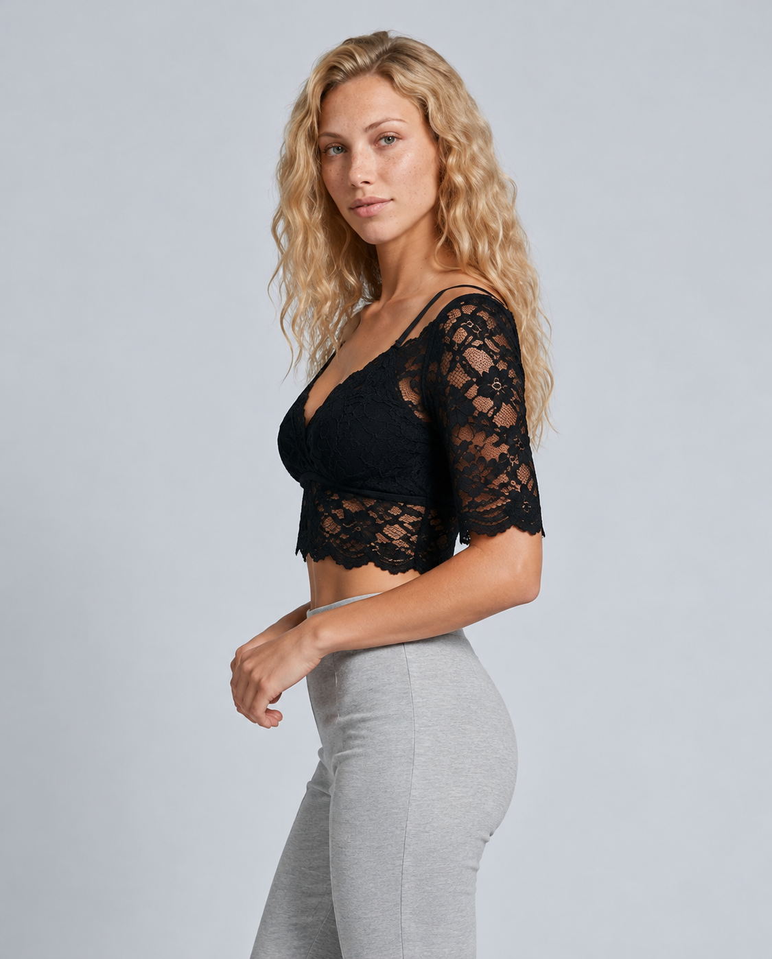 Estrella | Cropped Openwork Lace Dirndl Blouse