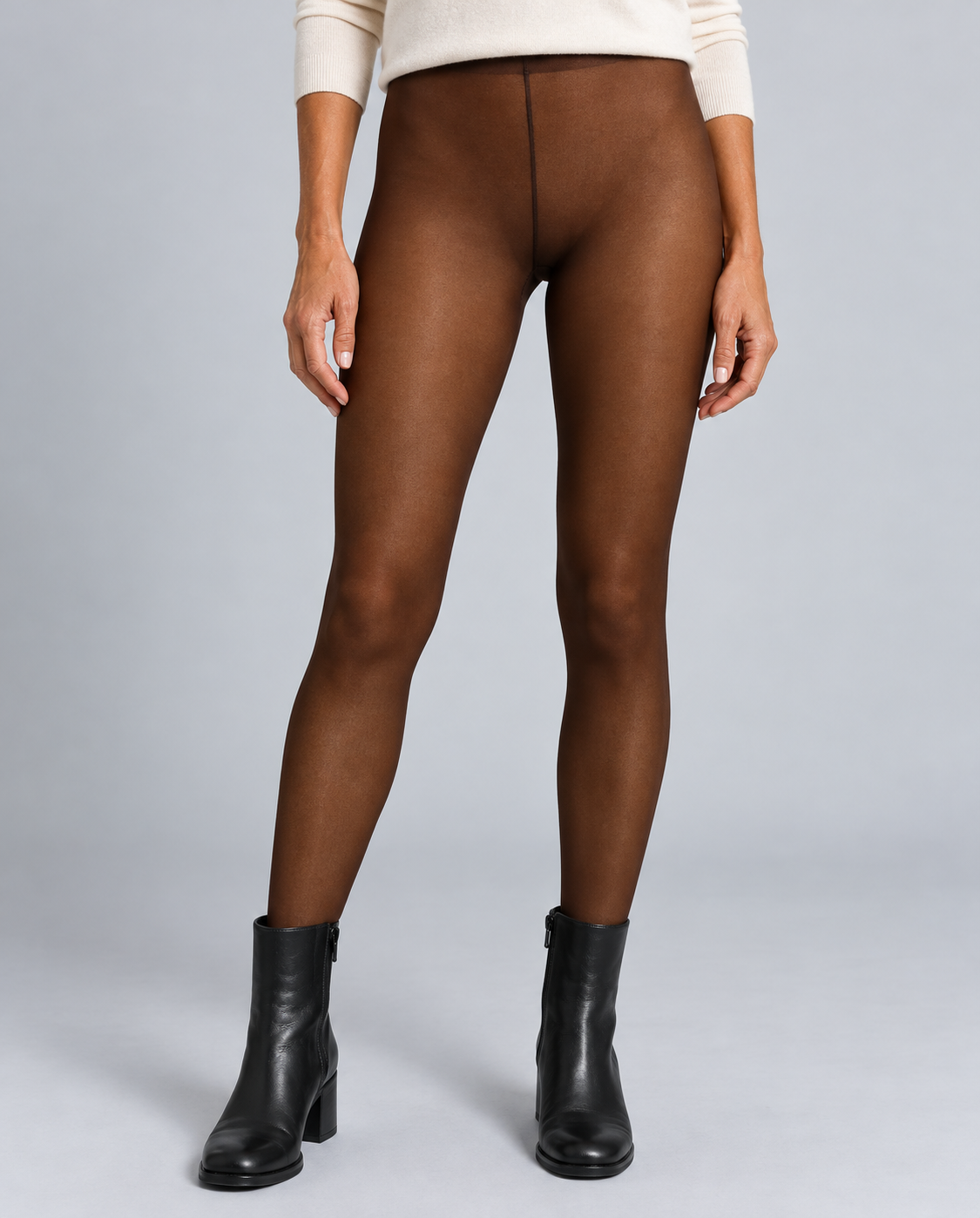Marina | Fleece Lined Sheer Skin-Tone Thermal Tights