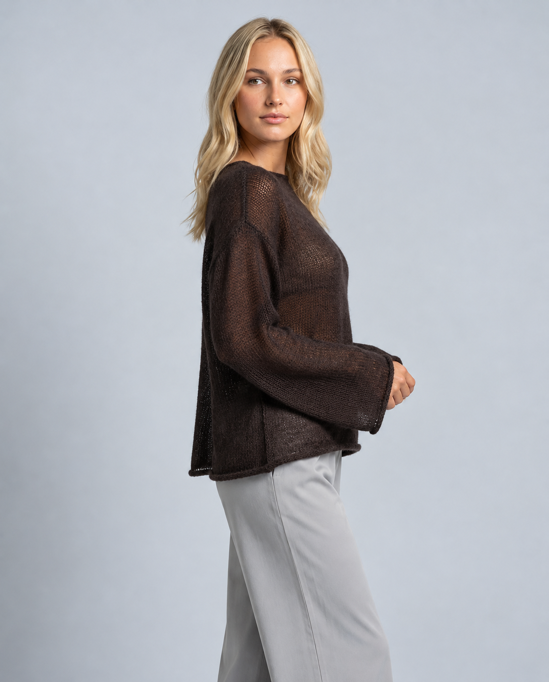 Mabel | Cropped Bell Sleeve Knit Jumper