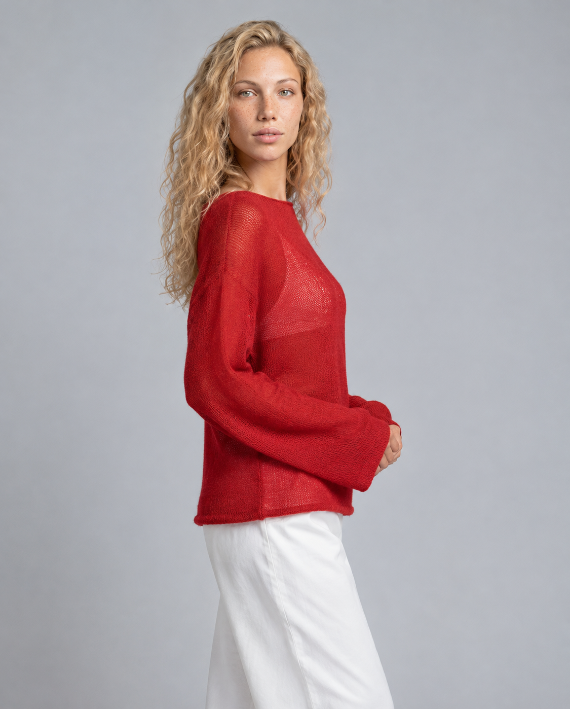 Mabel | Cropped Bell Sleeve Knit Jumper