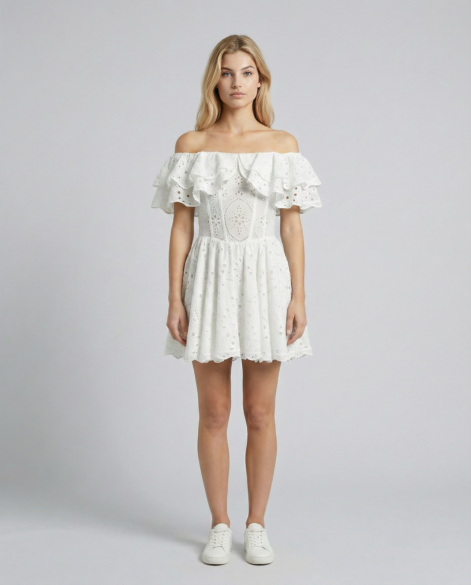 Nina | Off-Shoulder Mini Dress with Ruffle Detail