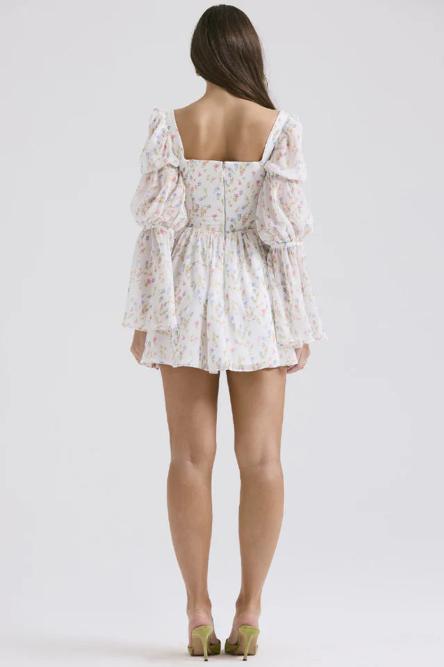 Kerry | Printed Puff Sleeve Mini Dress