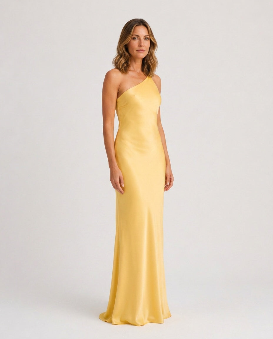 Billie | One-Shoulder Side Split Maxi Dress