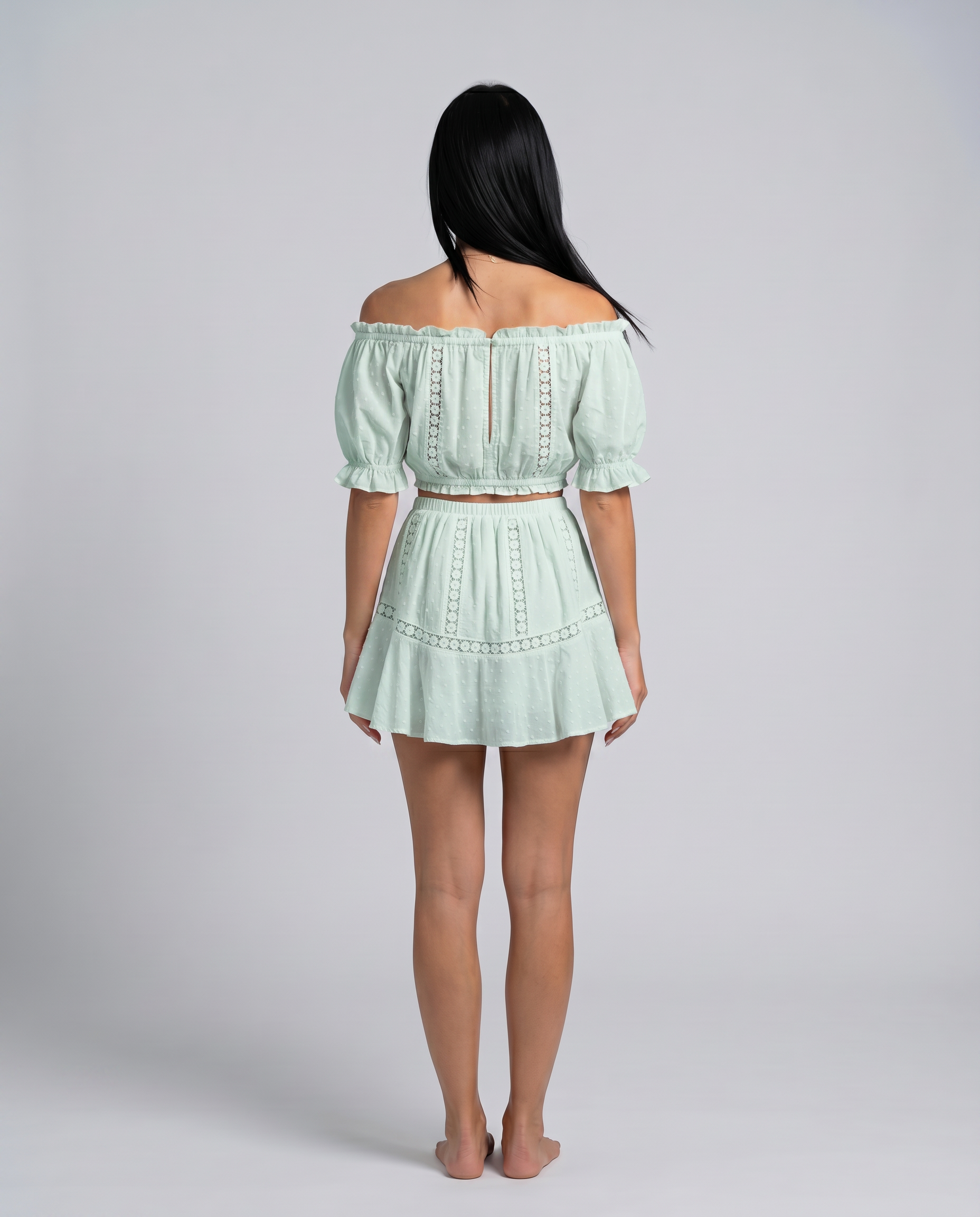 Elba | Two-Piece Mini Dress Set with Off-Shoulder Top