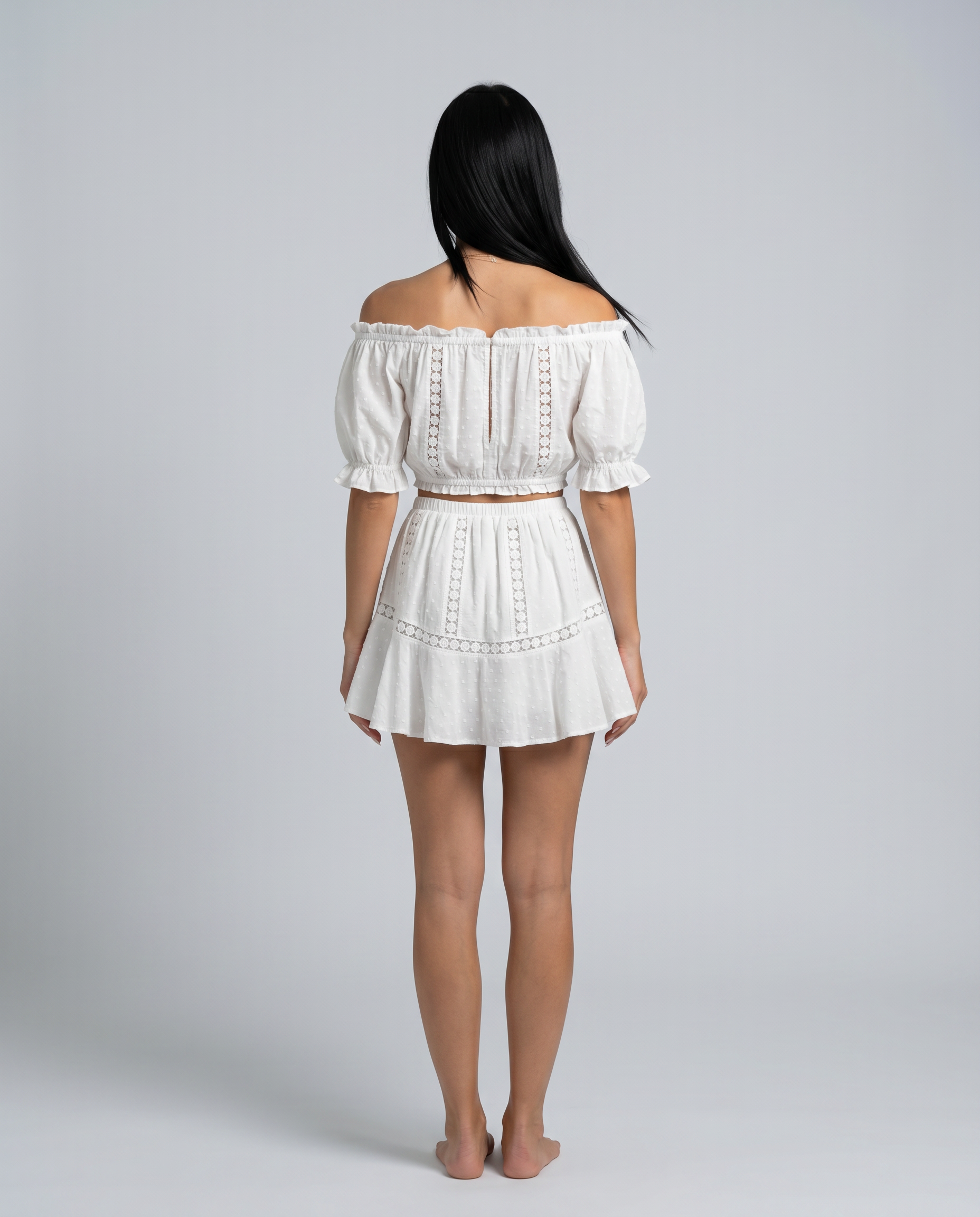 Elba | Two-Piece Mini Dress Set with Off-Shoulder Top