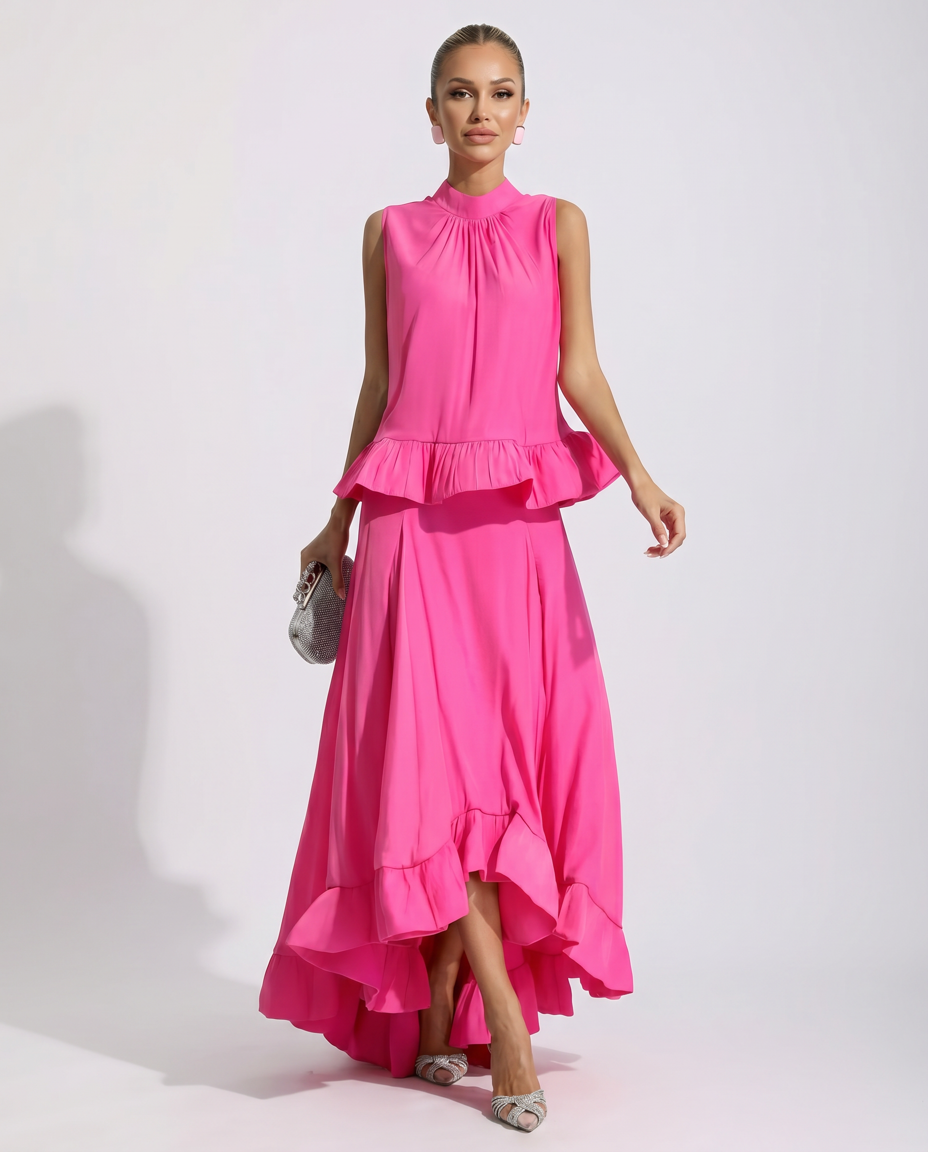 Mona | Two-Piece Maxi Set with Ruffle Skirt
