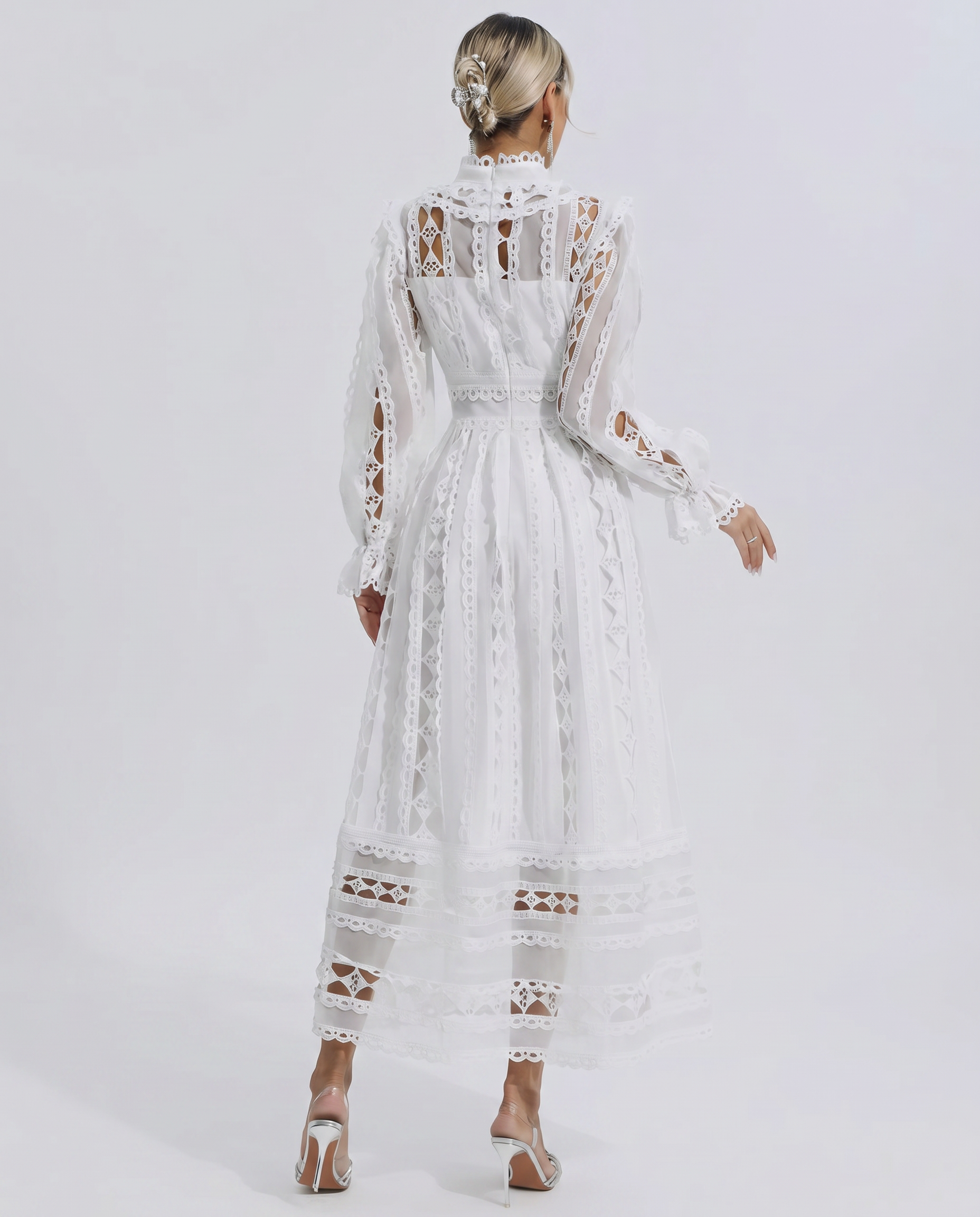 Juliet | Midi Lace Dress with Long Sleeves