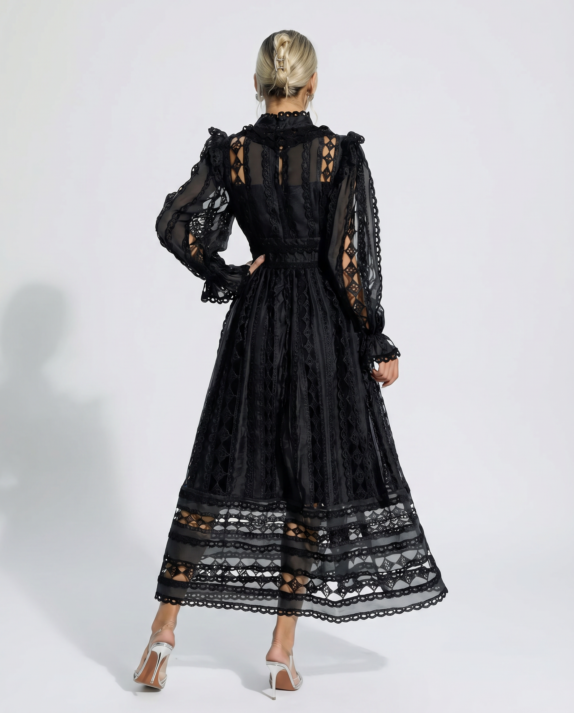 Juliet | Midi Lace Dress with Long Sleeves