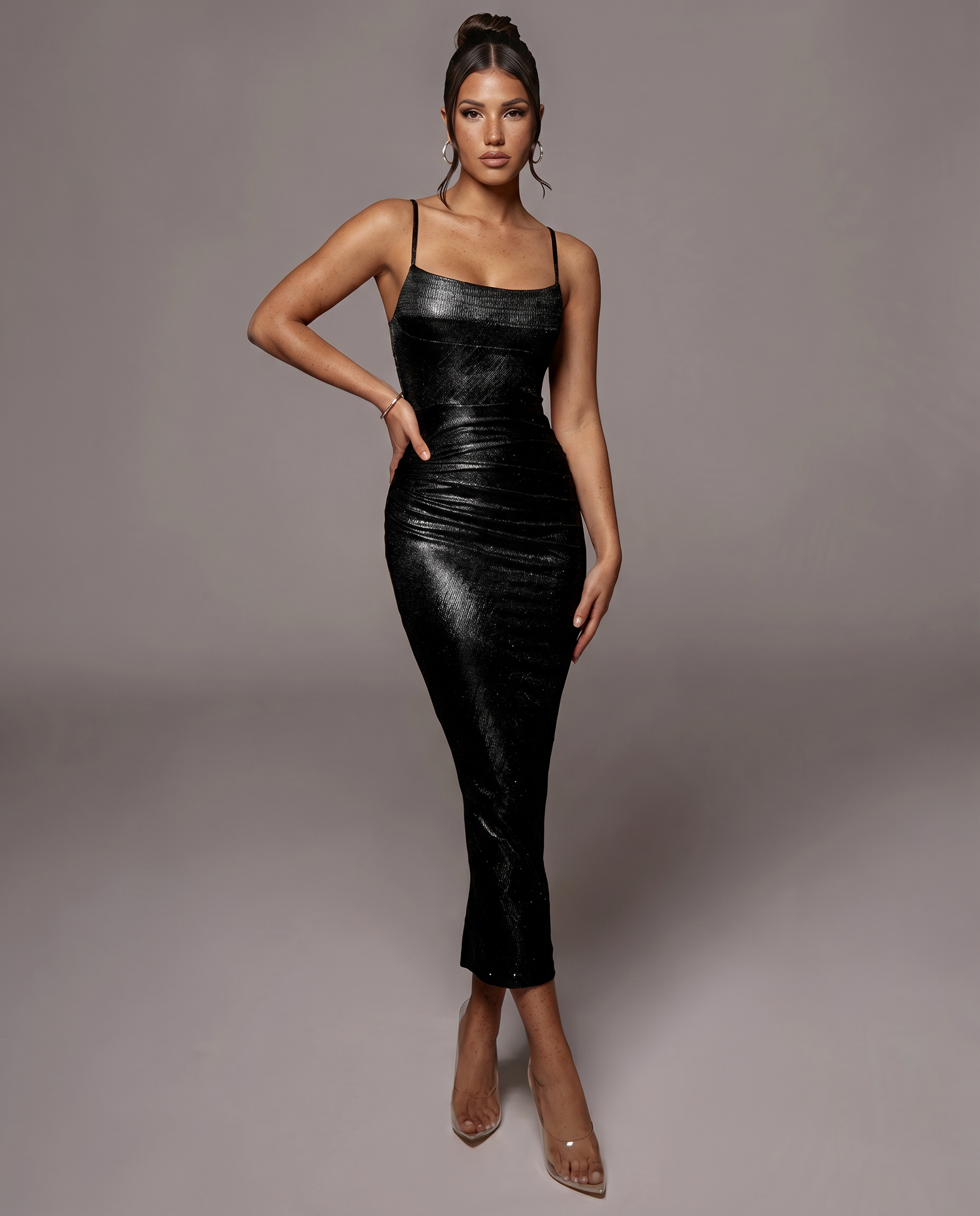 Carolyn | Midi Dress with Cowl Neck