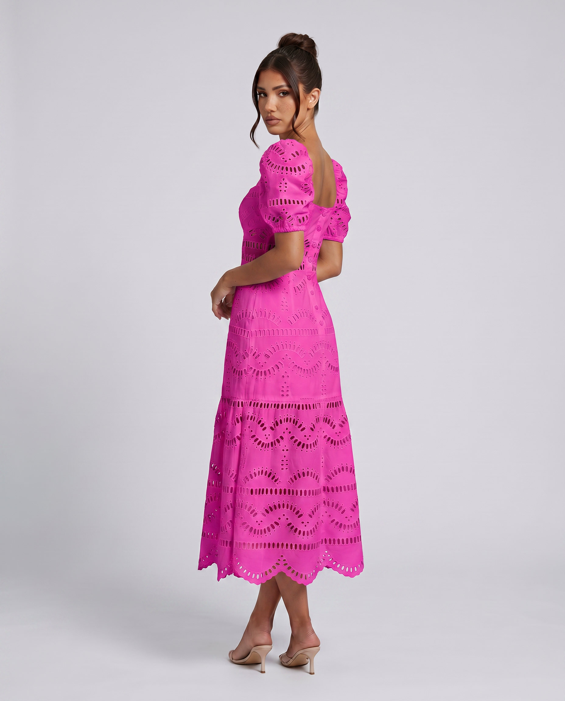 Miria | Midi Dress with Eyelet Embroidery