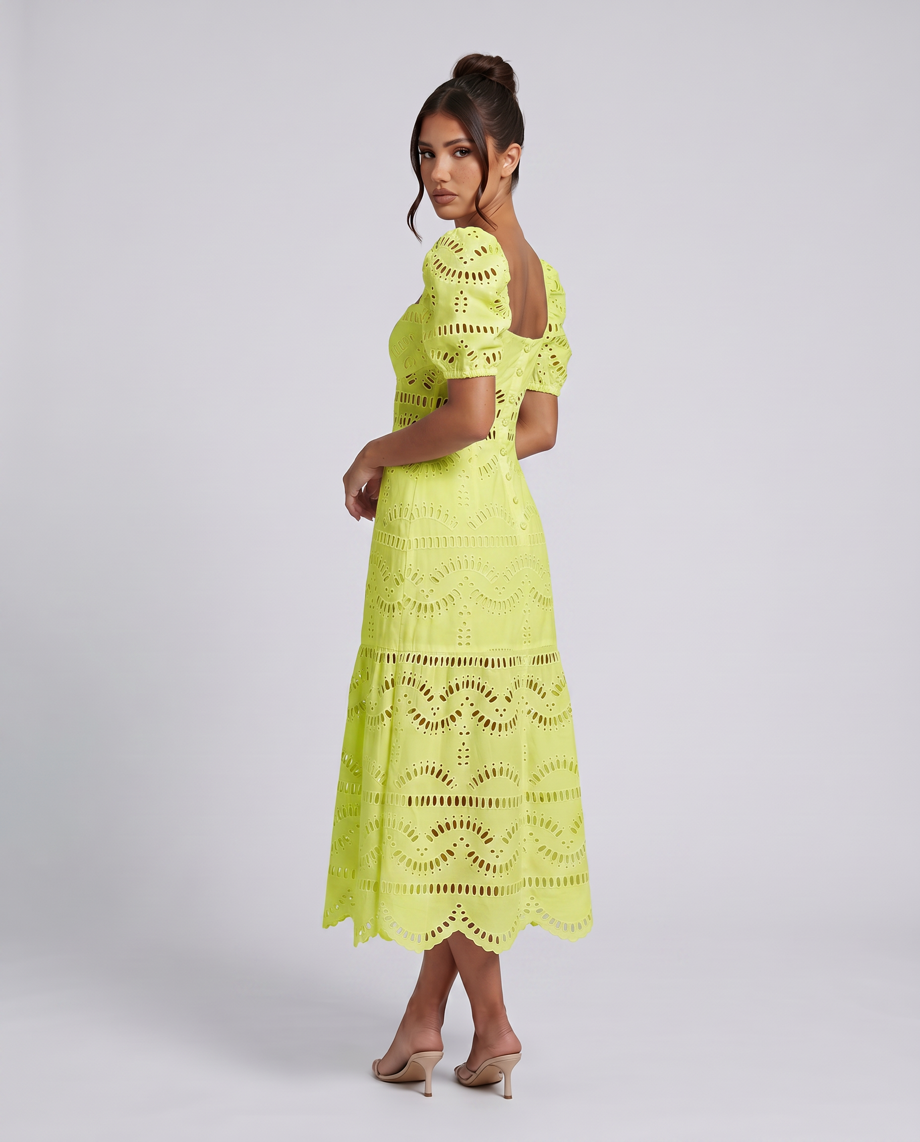 Miria | Midi Dress with Eyelet Embroidery
