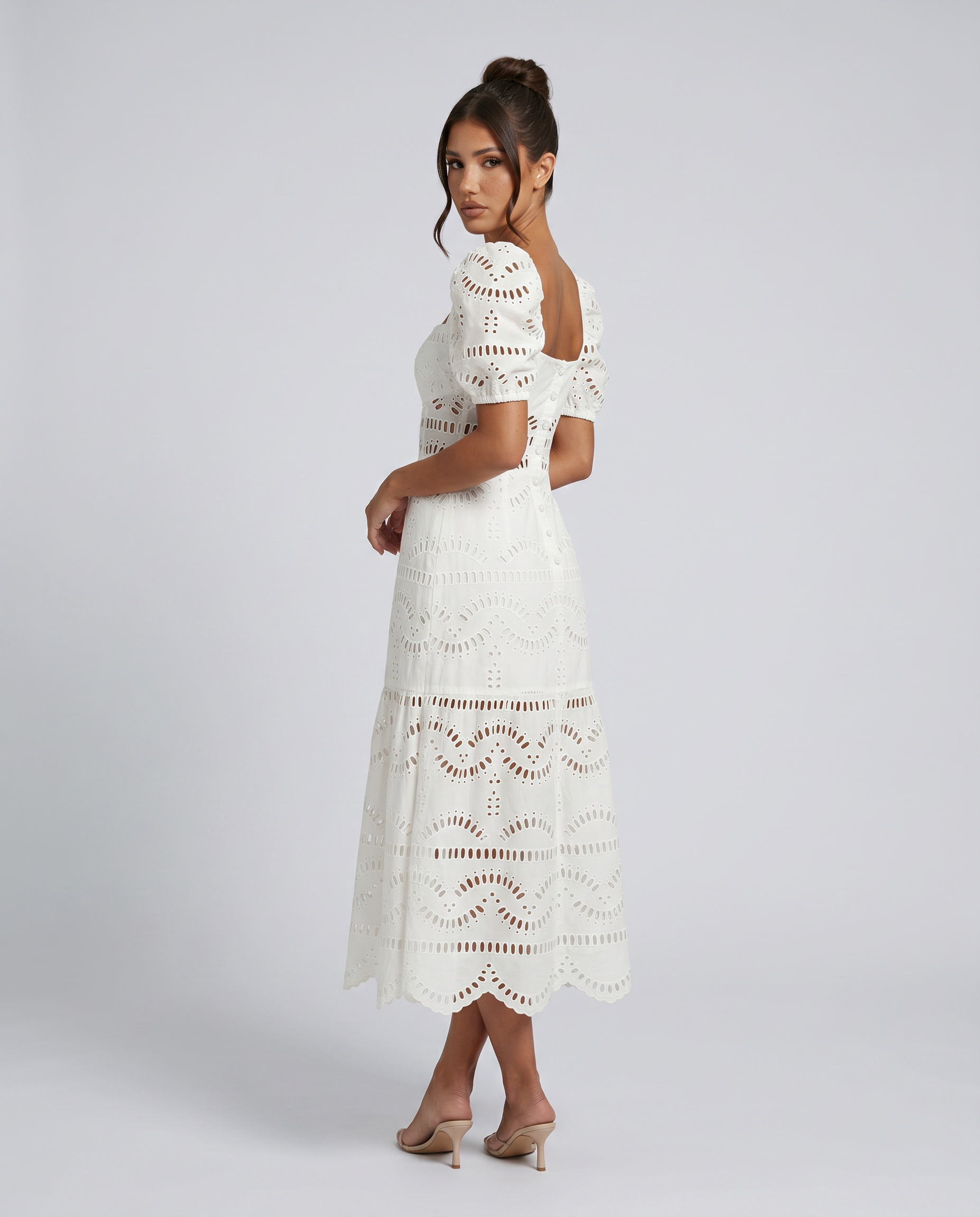 Miria | Midi Dress with Eyelet Embroidery